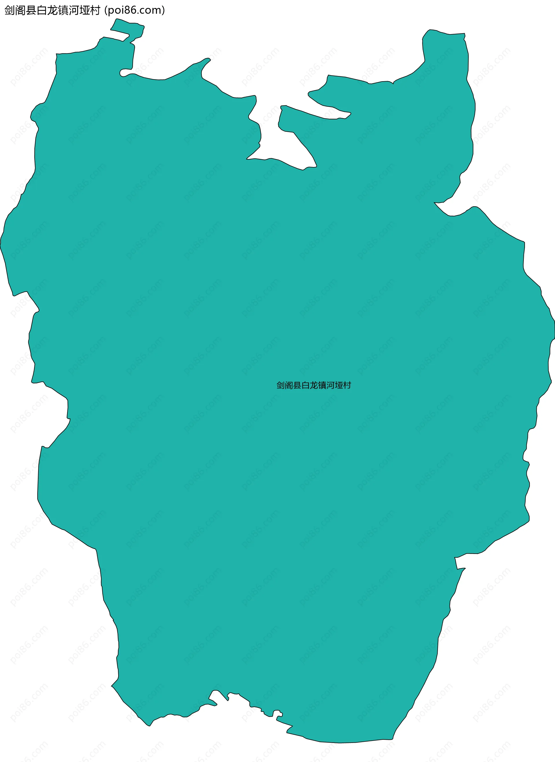 剑阁县白龙镇河垭村边界地图
