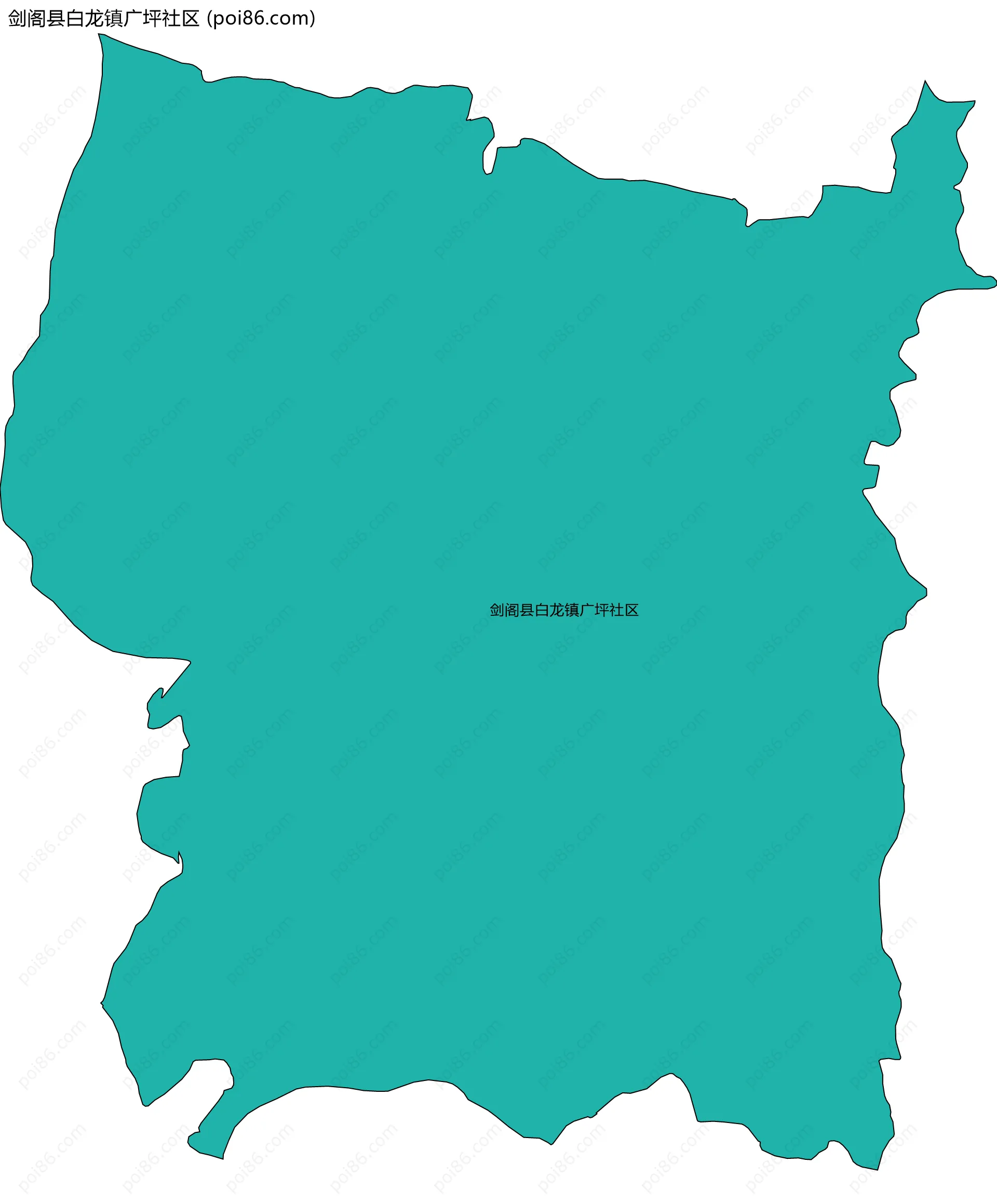 剑阁县白龙镇广坪社区边界地图