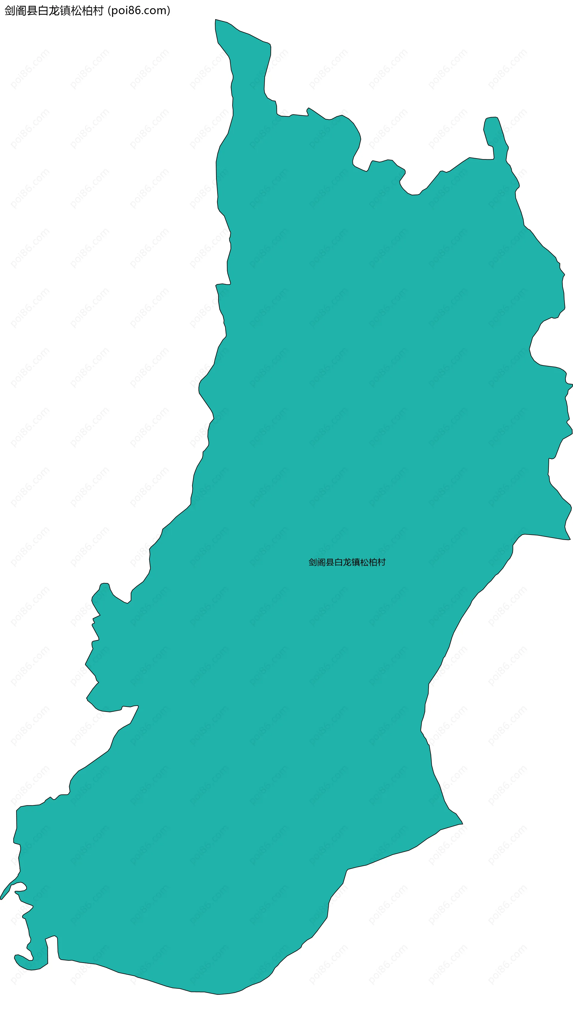 剑阁县白龙镇松柏村边界地图