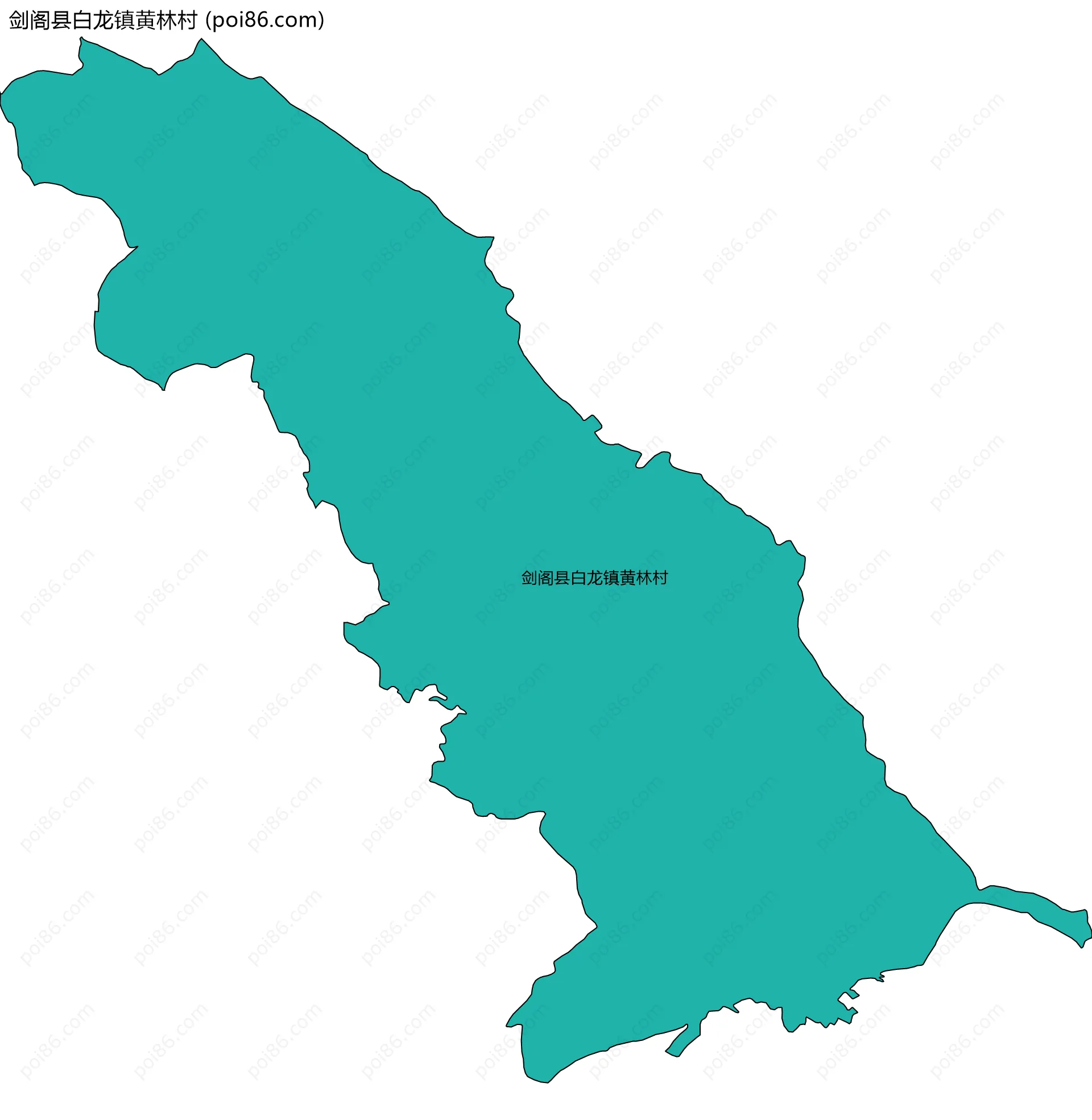 剑阁县白龙镇黄林村边界地图