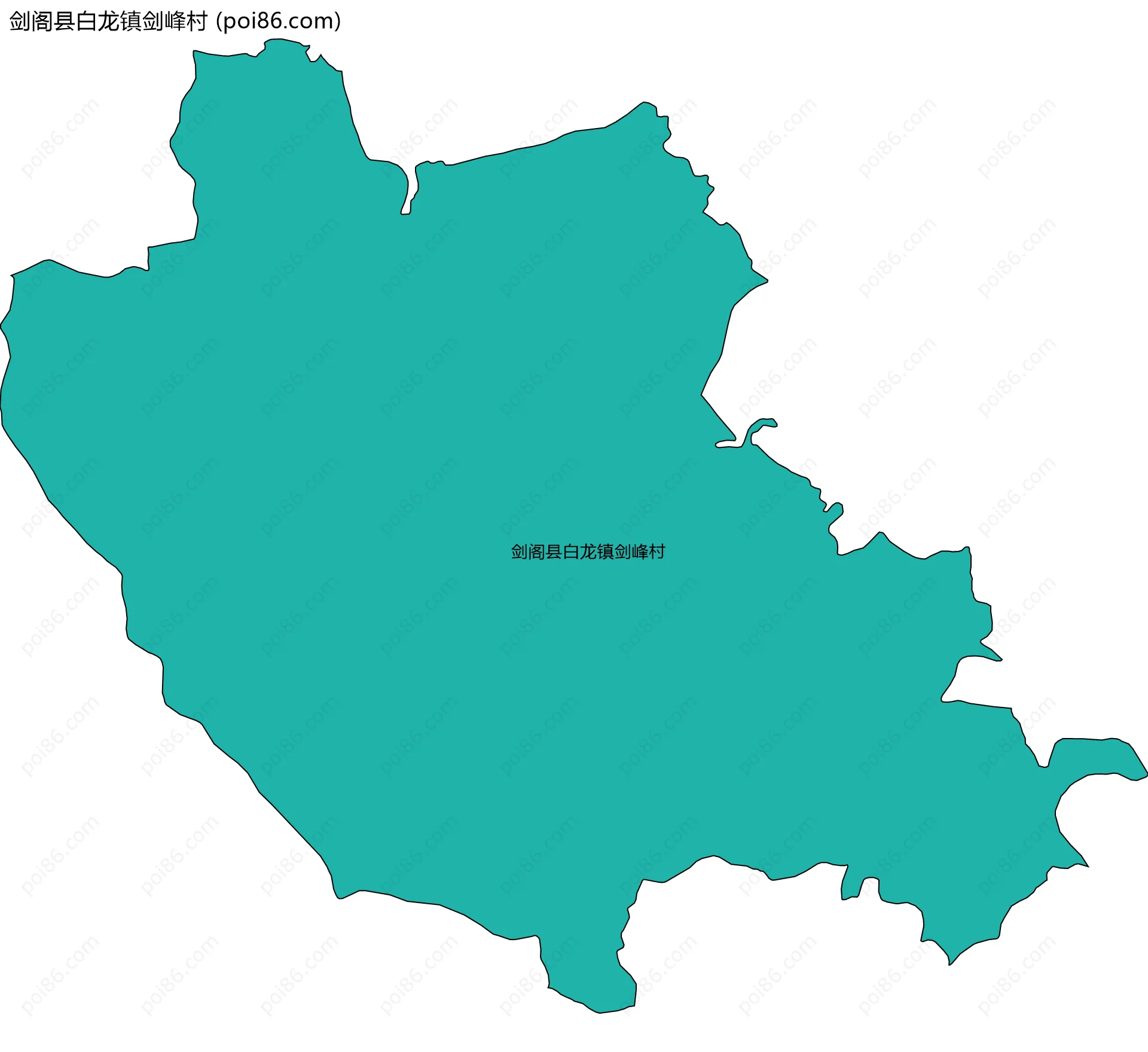 剑阁县白龙镇剑峰村边界地图