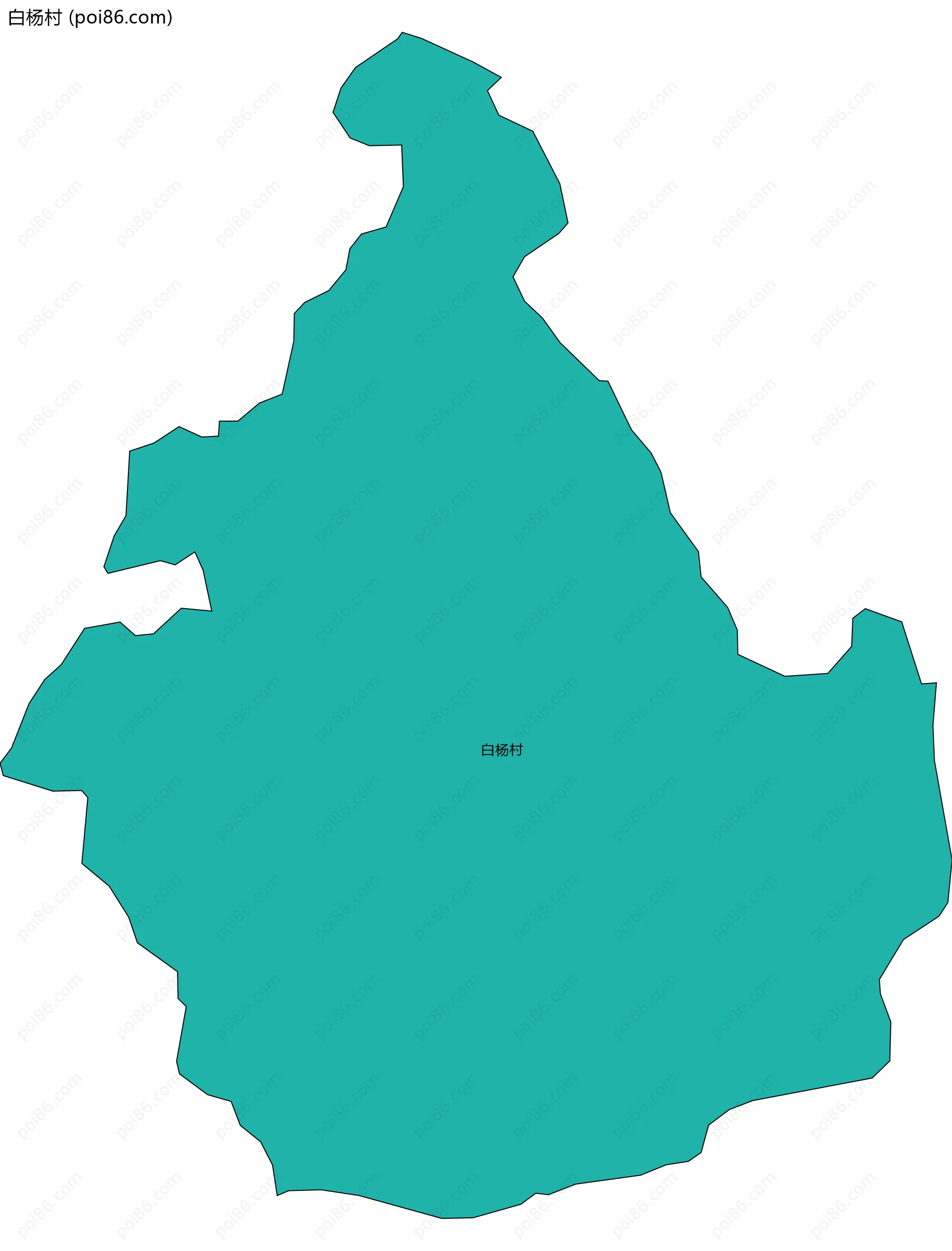 白杨村边界地图