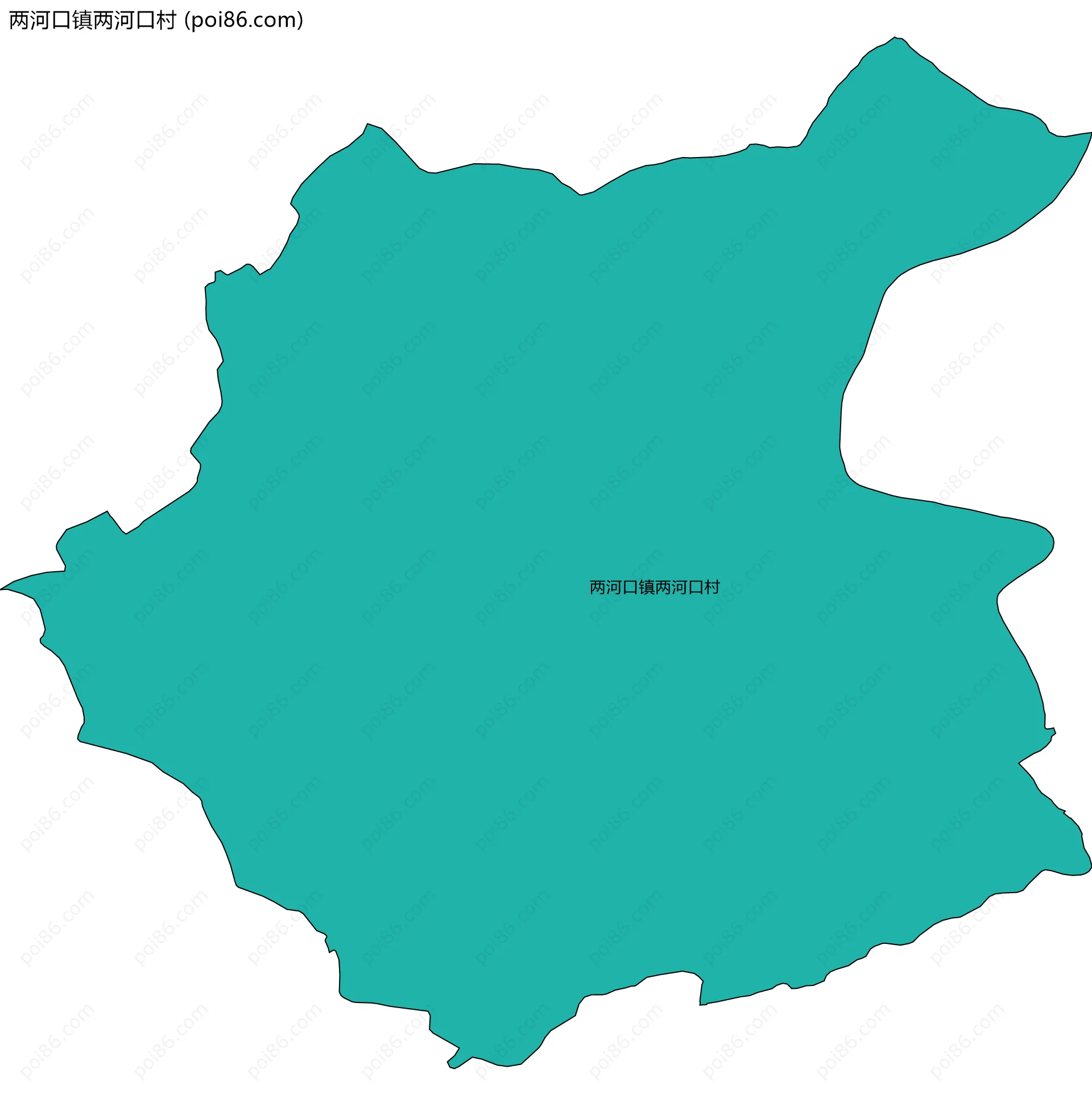 两河口镇两河口村边界地图