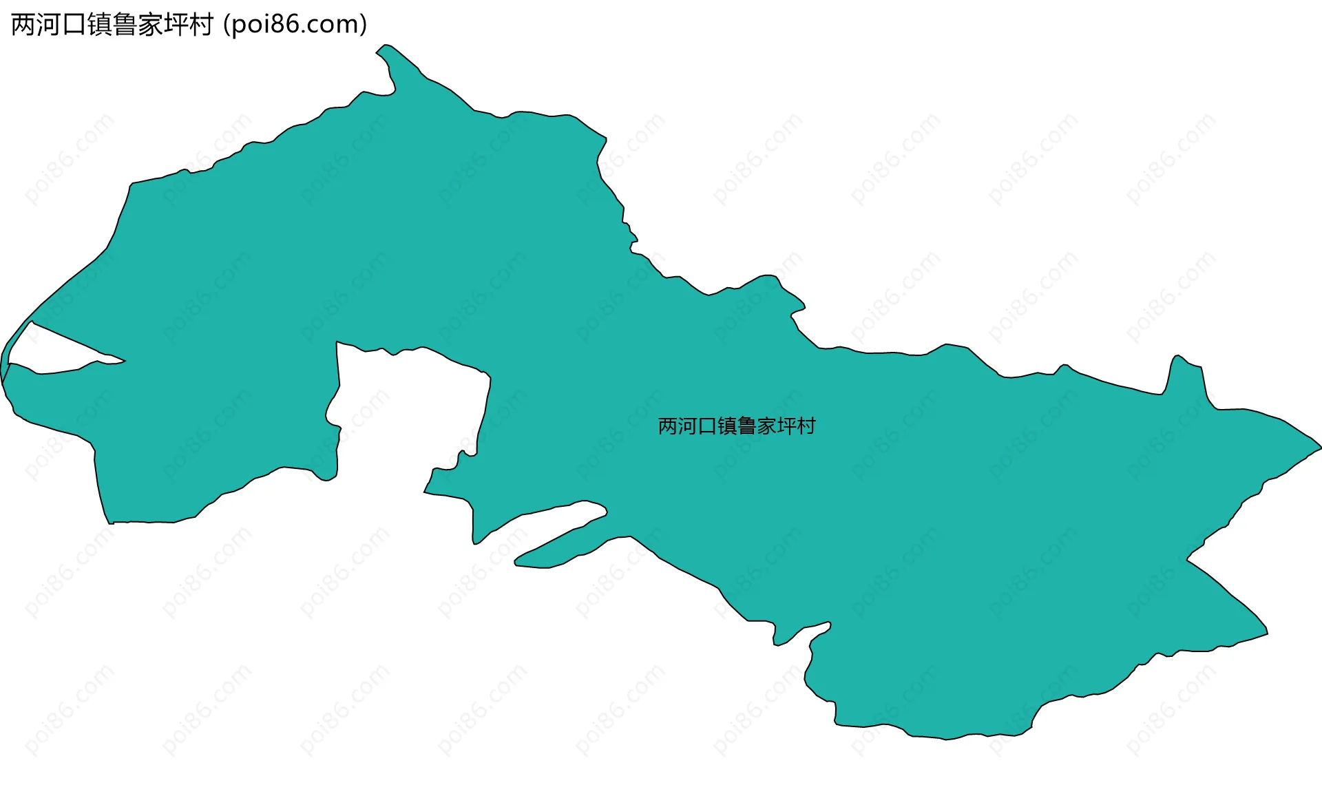 两河口镇鲁家坪村边界地图