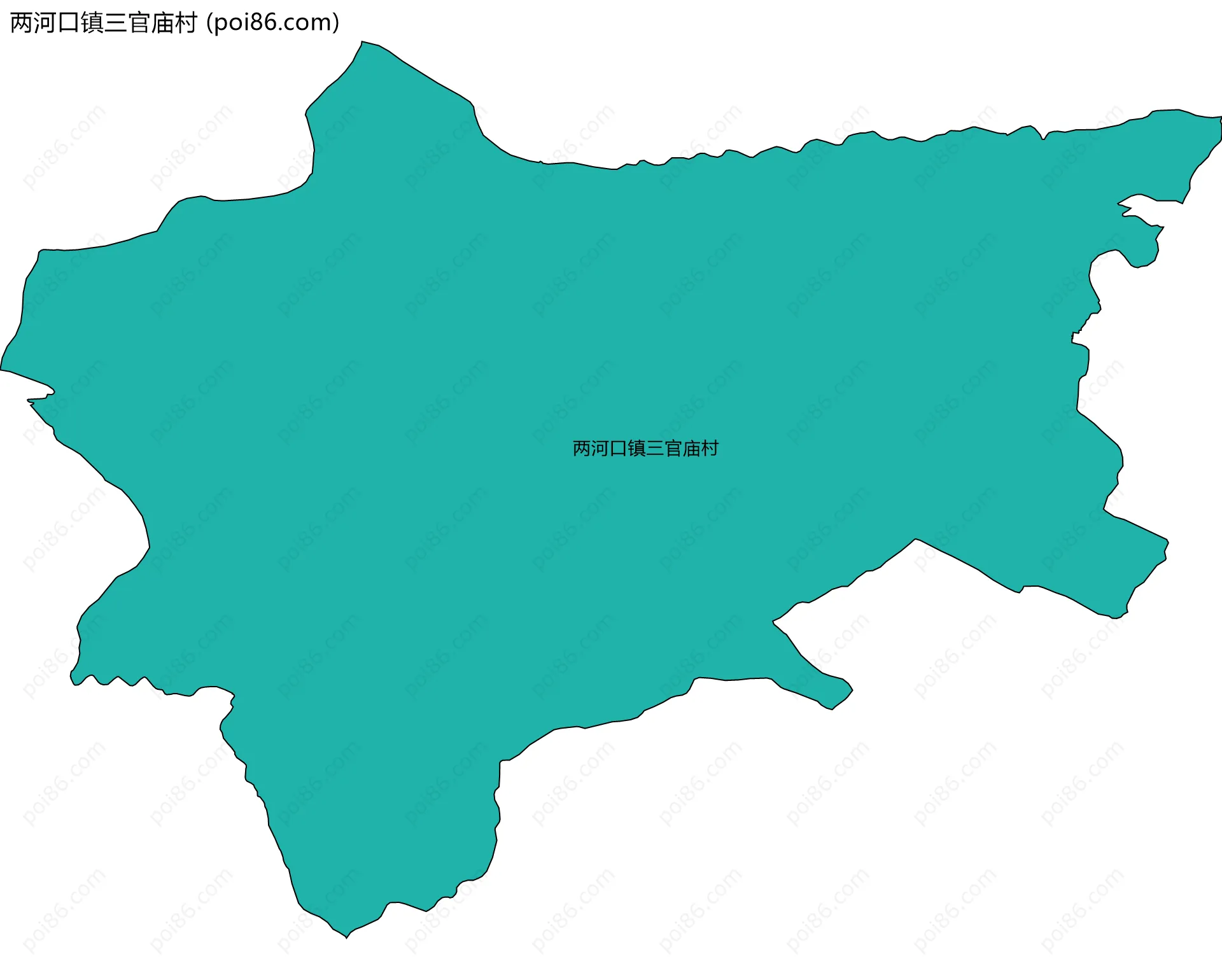 两河口镇三官庙村边界地图