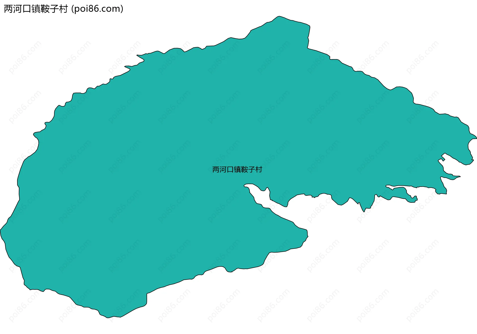 两河口镇鞍子村边界地图