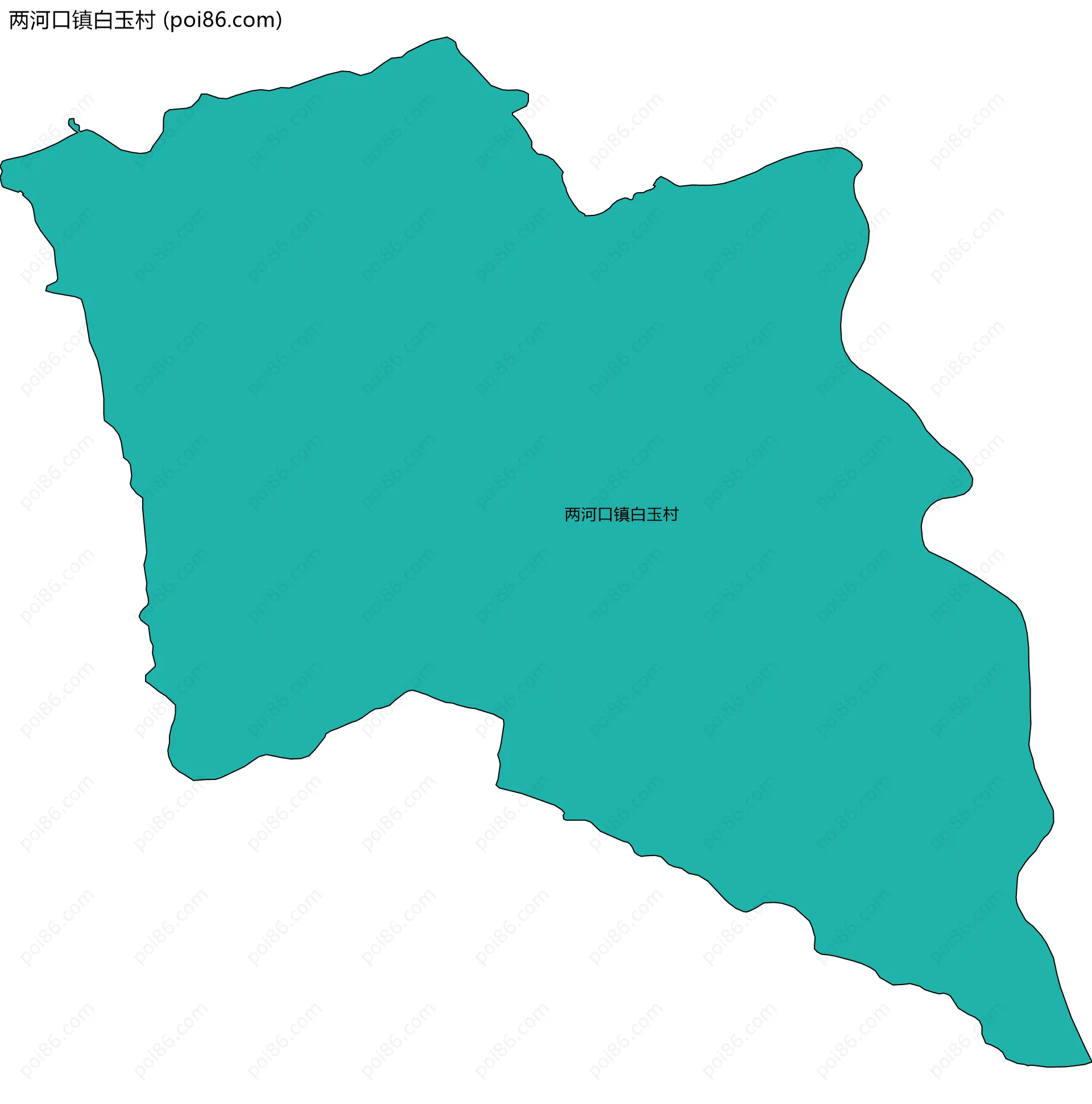 两河口镇白玉村边界地图