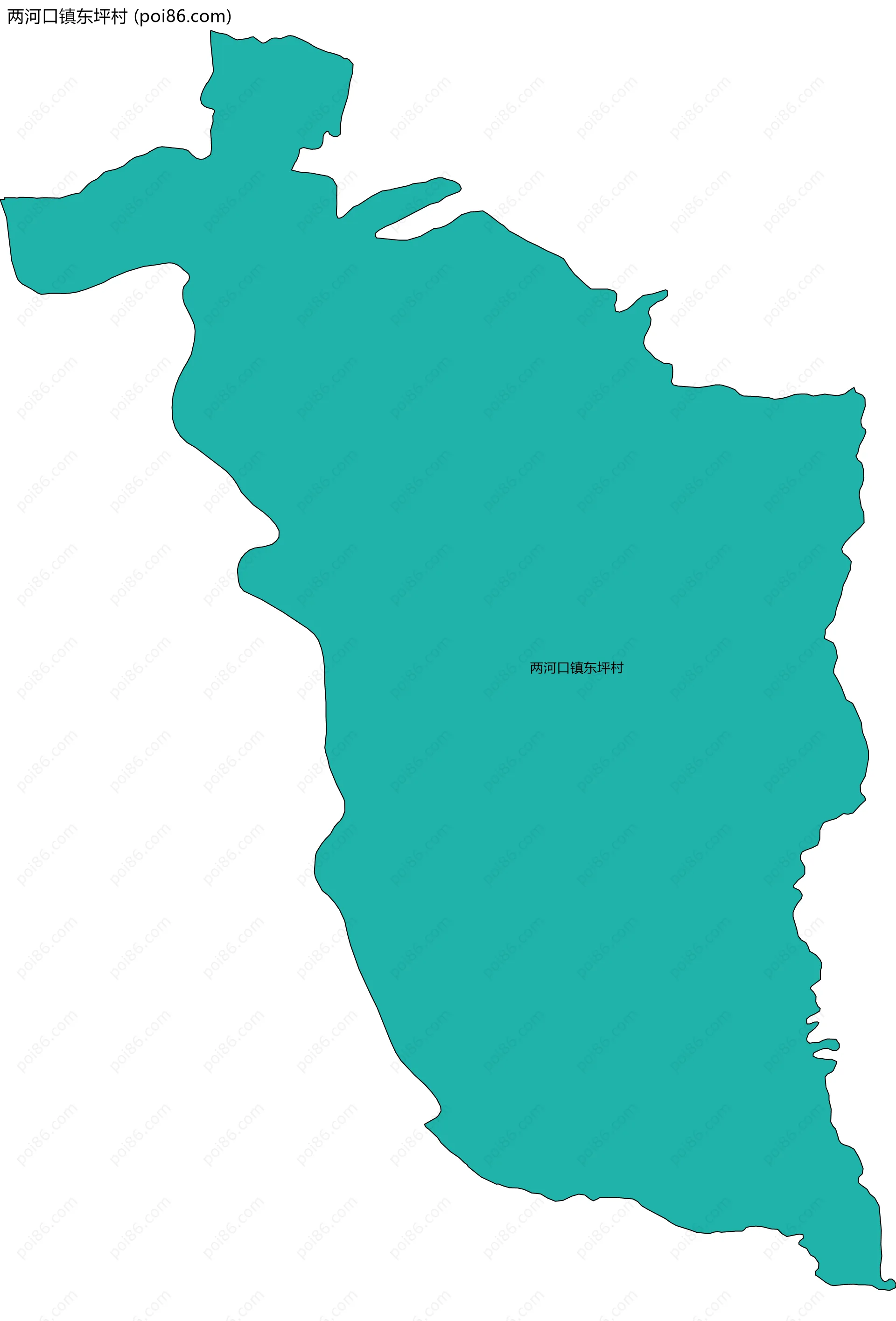 两河口镇东坪村边界地图