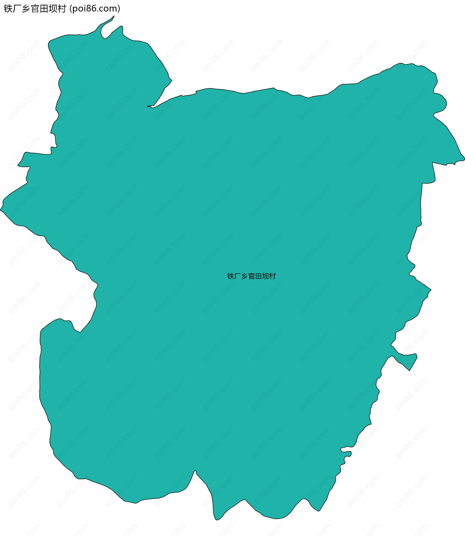 铁厂乡官田坝村边界地图