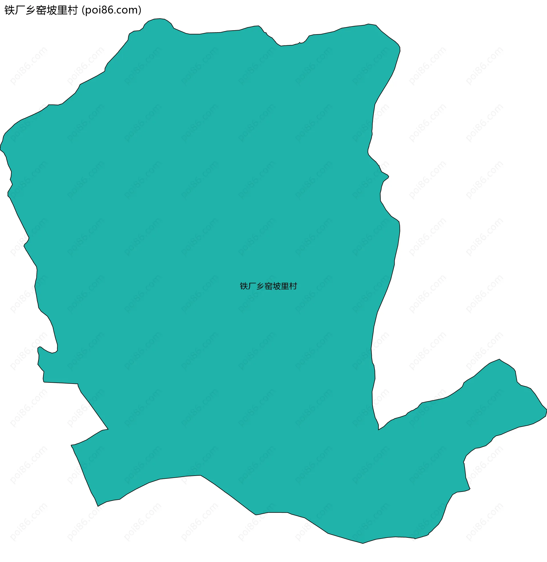 铁厂乡窑坡里村边界地图