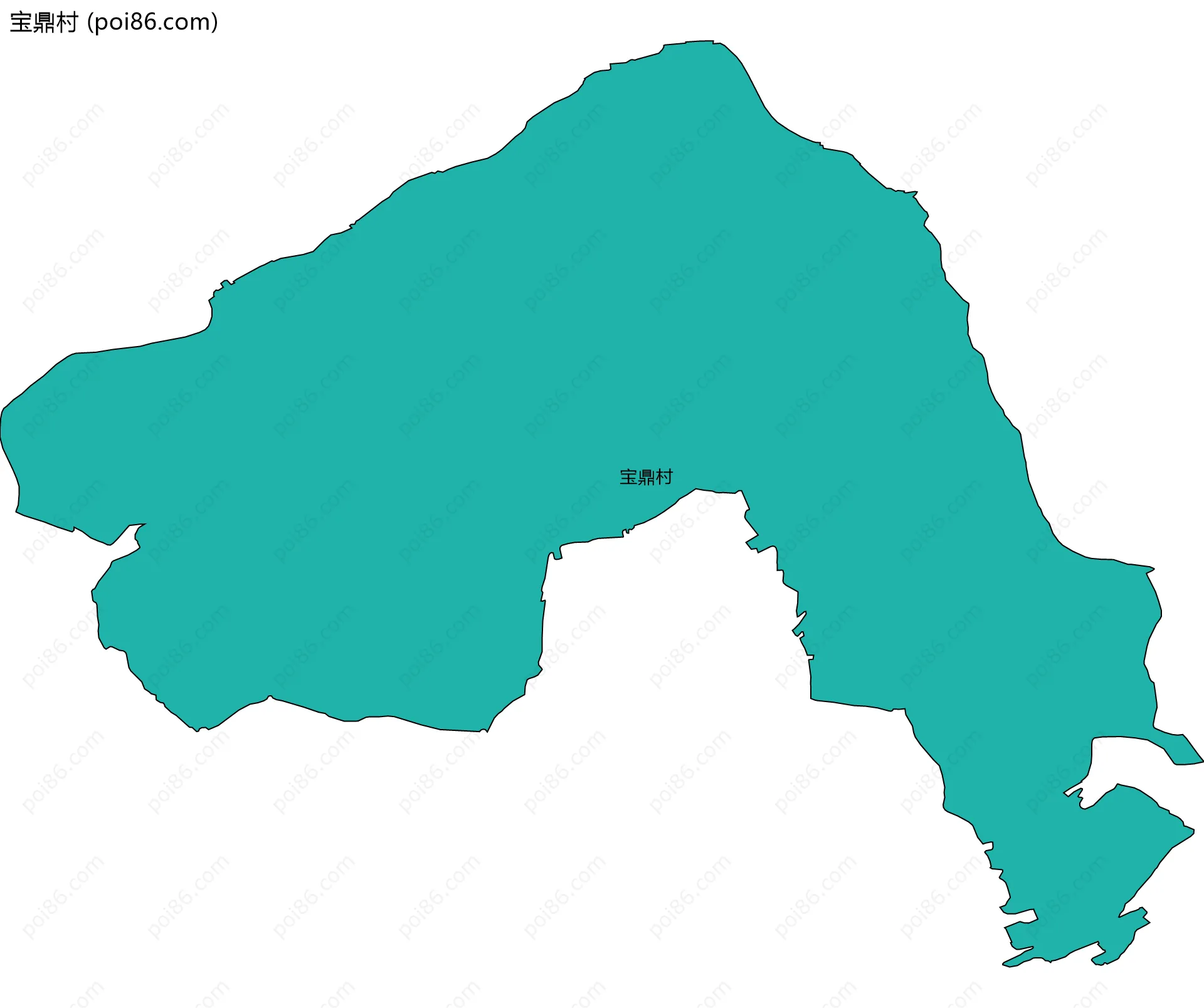 宝鼎村边界地图