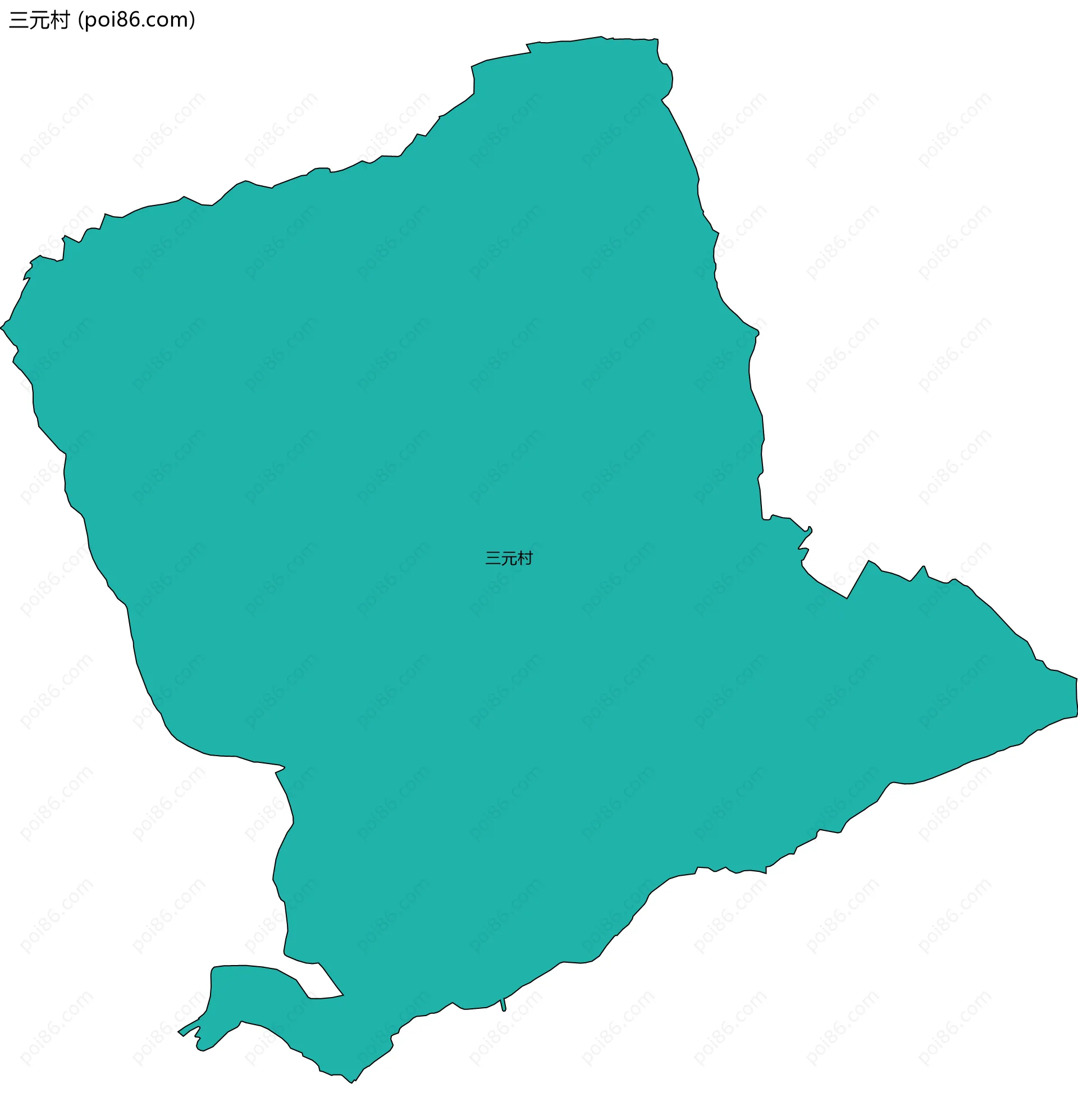 三元村边界地图