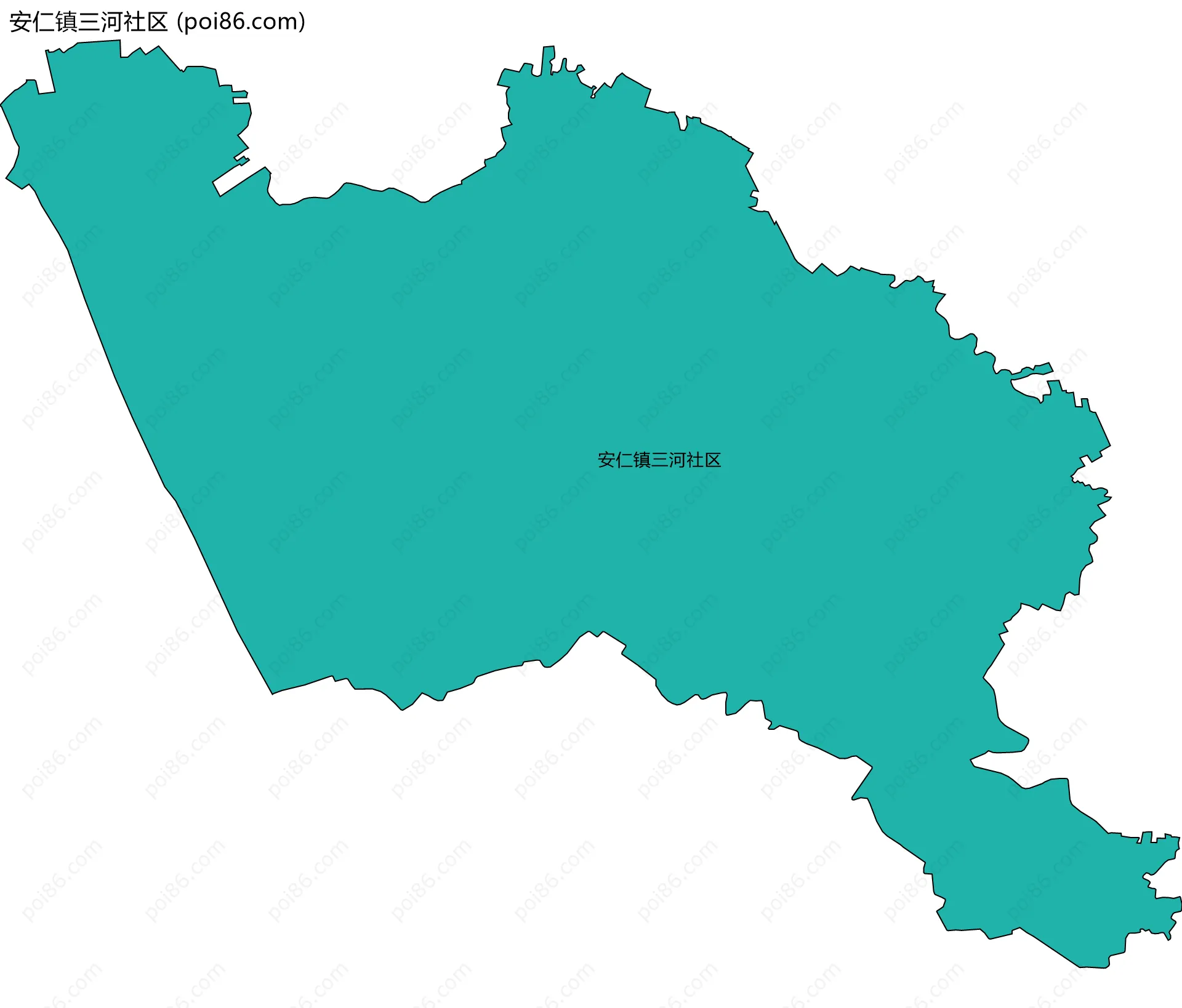 安仁镇三河社区边界地图