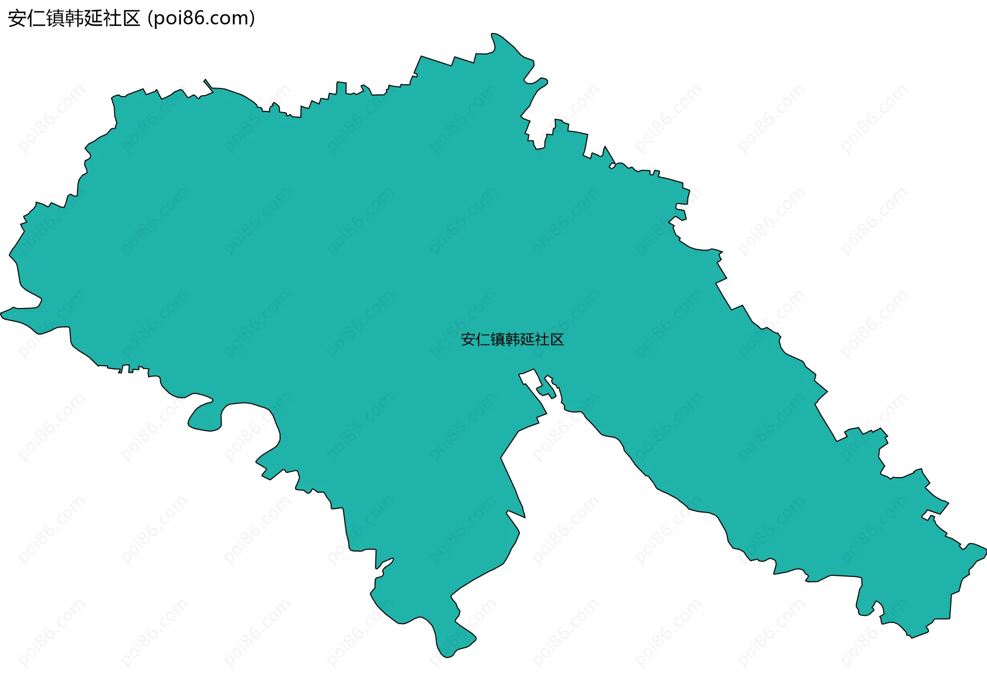 安仁镇韩延社区边界地图