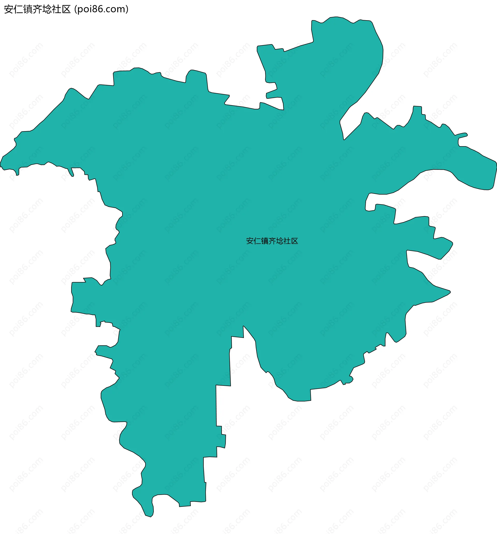 安仁镇齐埝社区边界地图