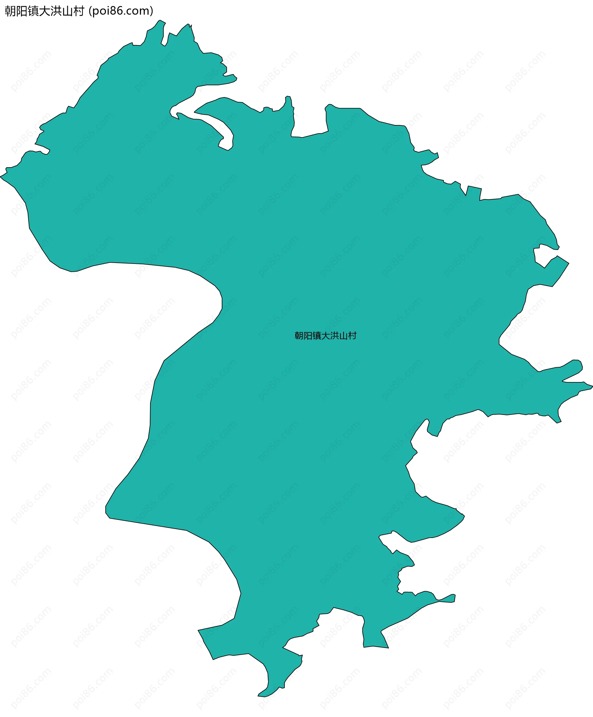 朝阳镇大洪山村边界地图