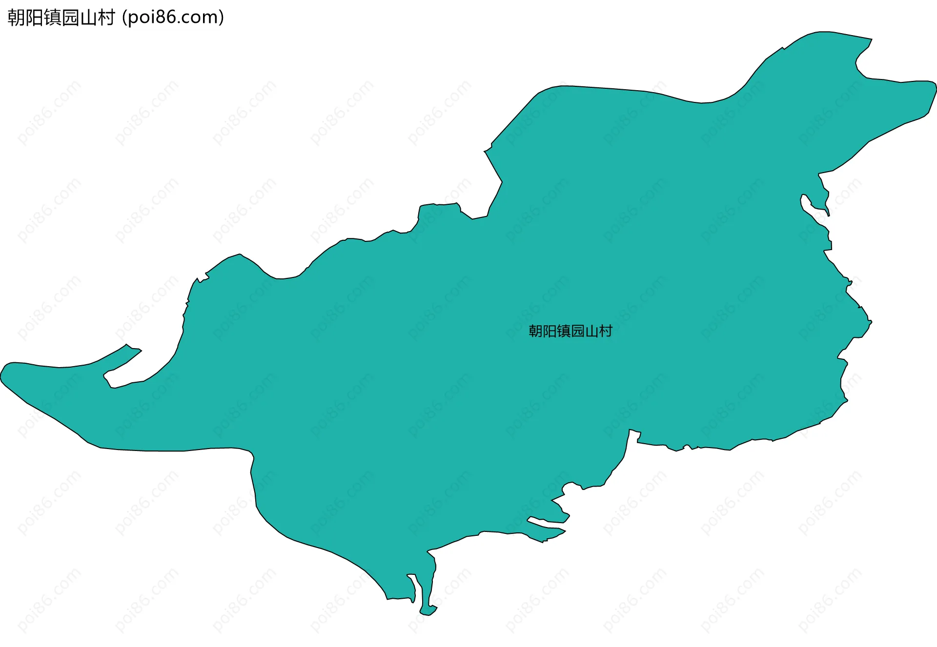 朝阳镇园山村边界地图