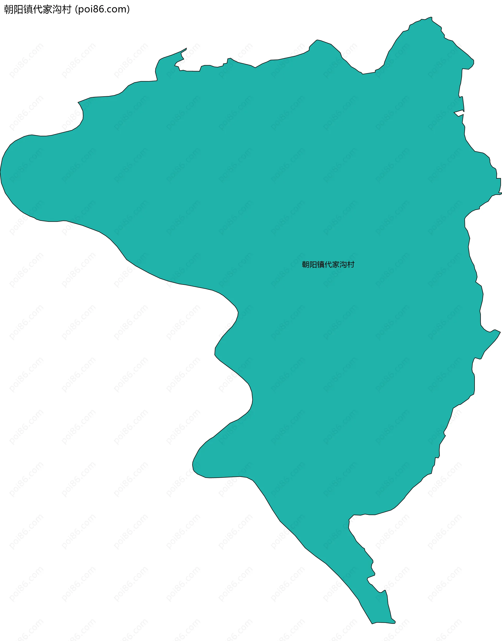 朝阳镇代家沟村边界地图