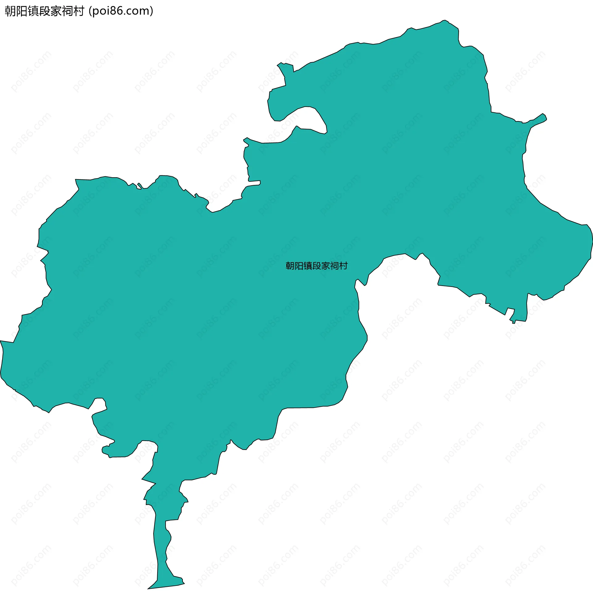 朝阳镇段家祠村边界地图