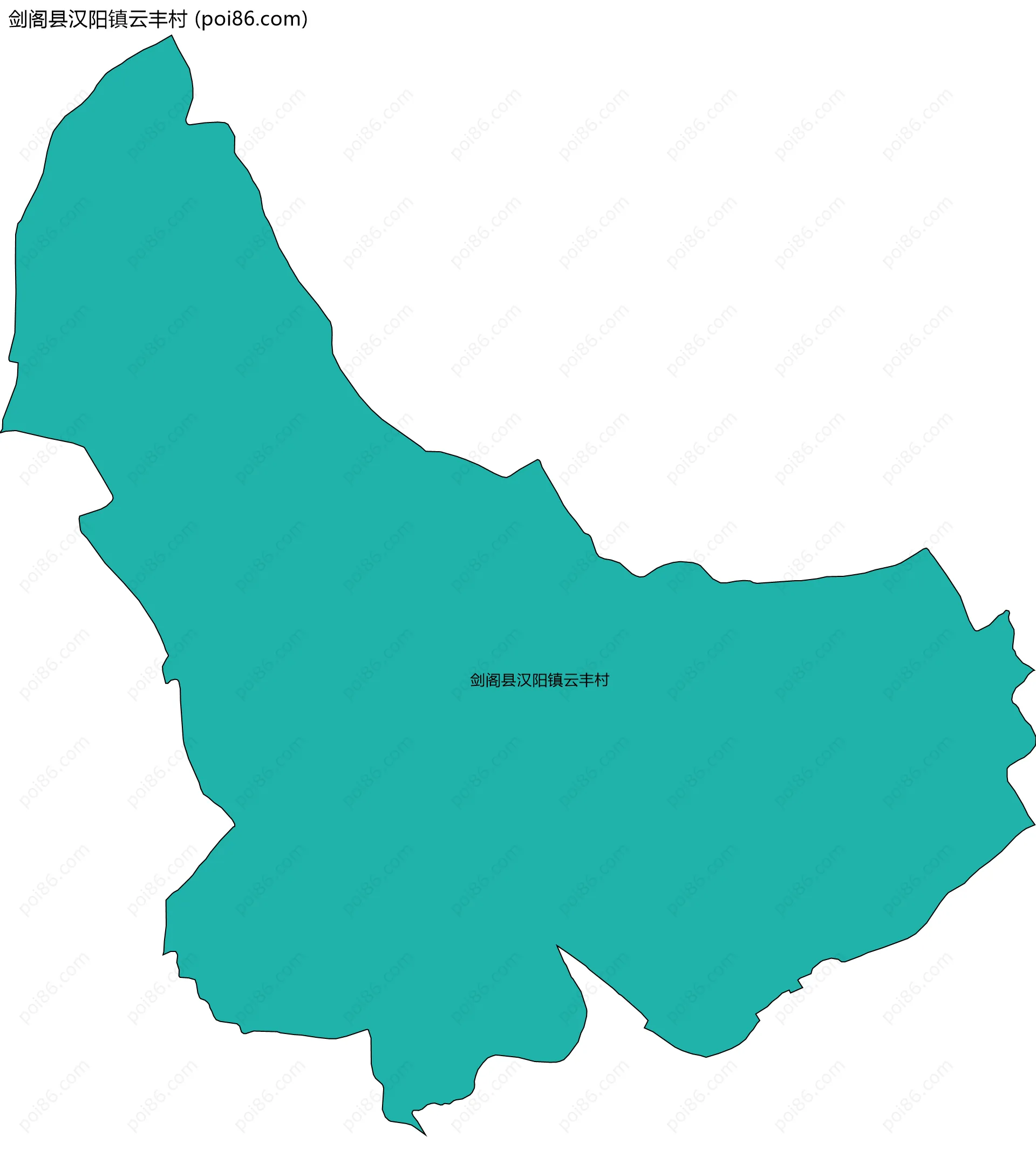 剑阁县汉阳镇云丰村边界地图