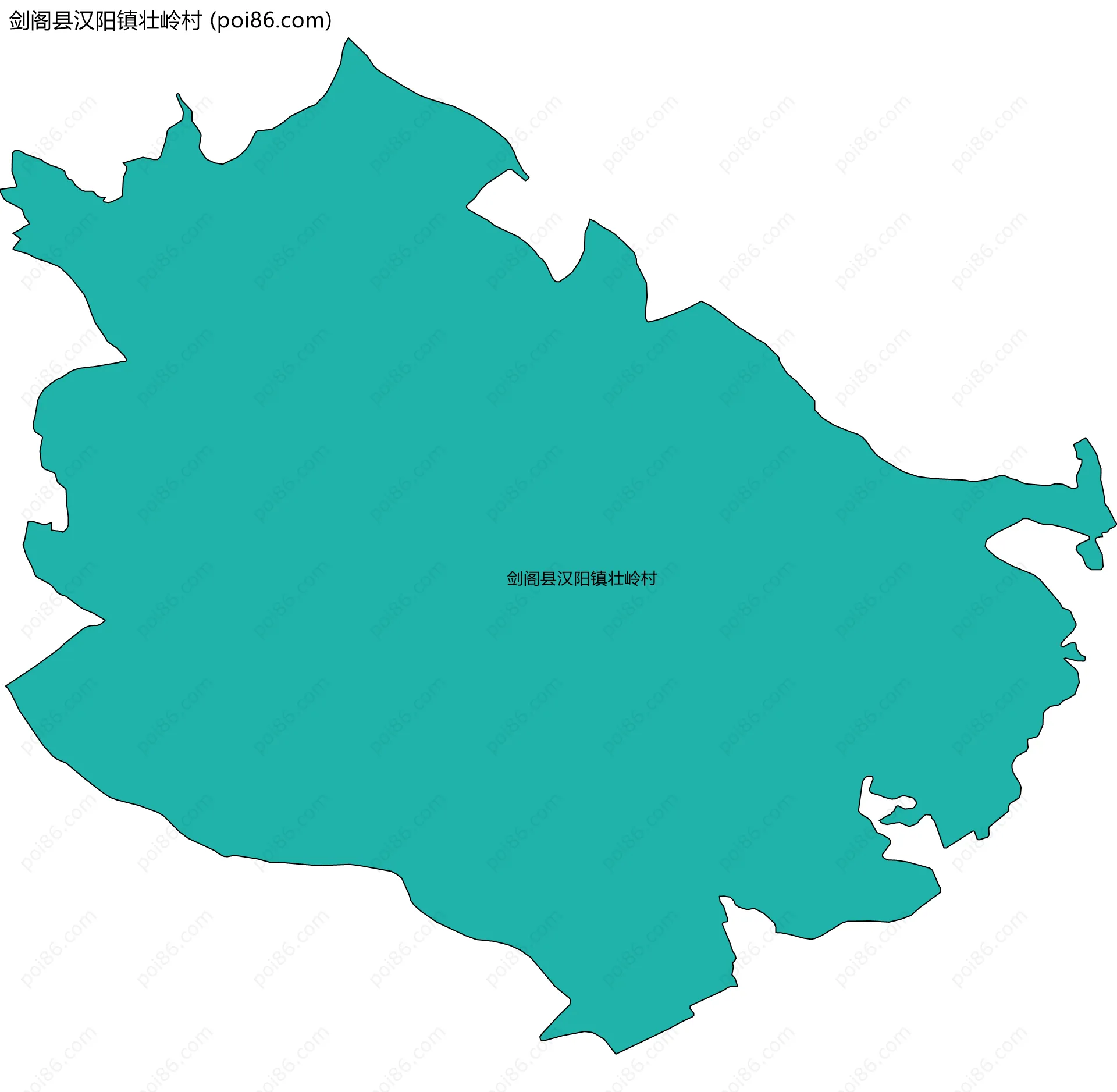 剑阁县汉阳镇壮岭村边界地图