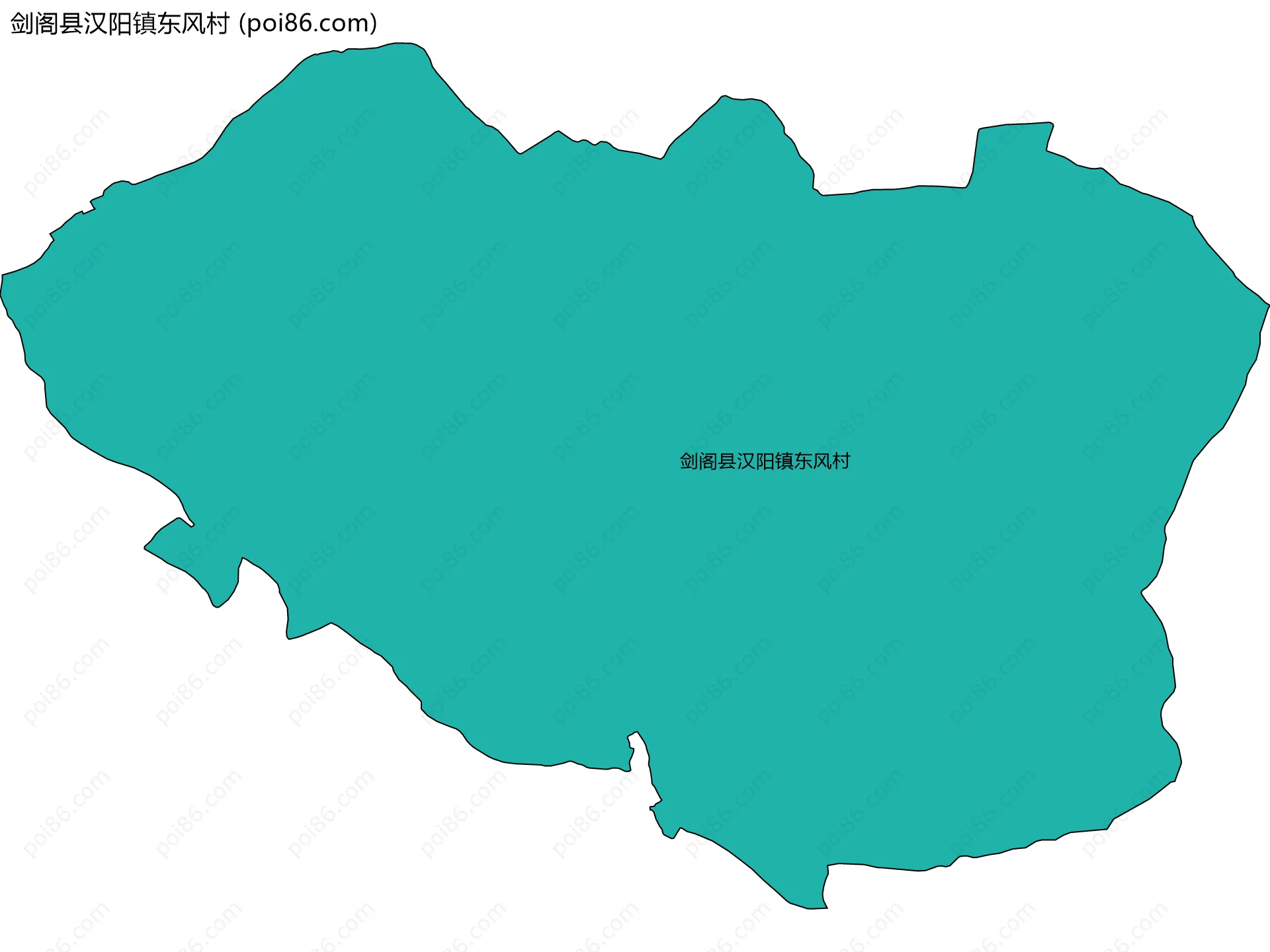 剑阁县汉阳镇东风村边界地图