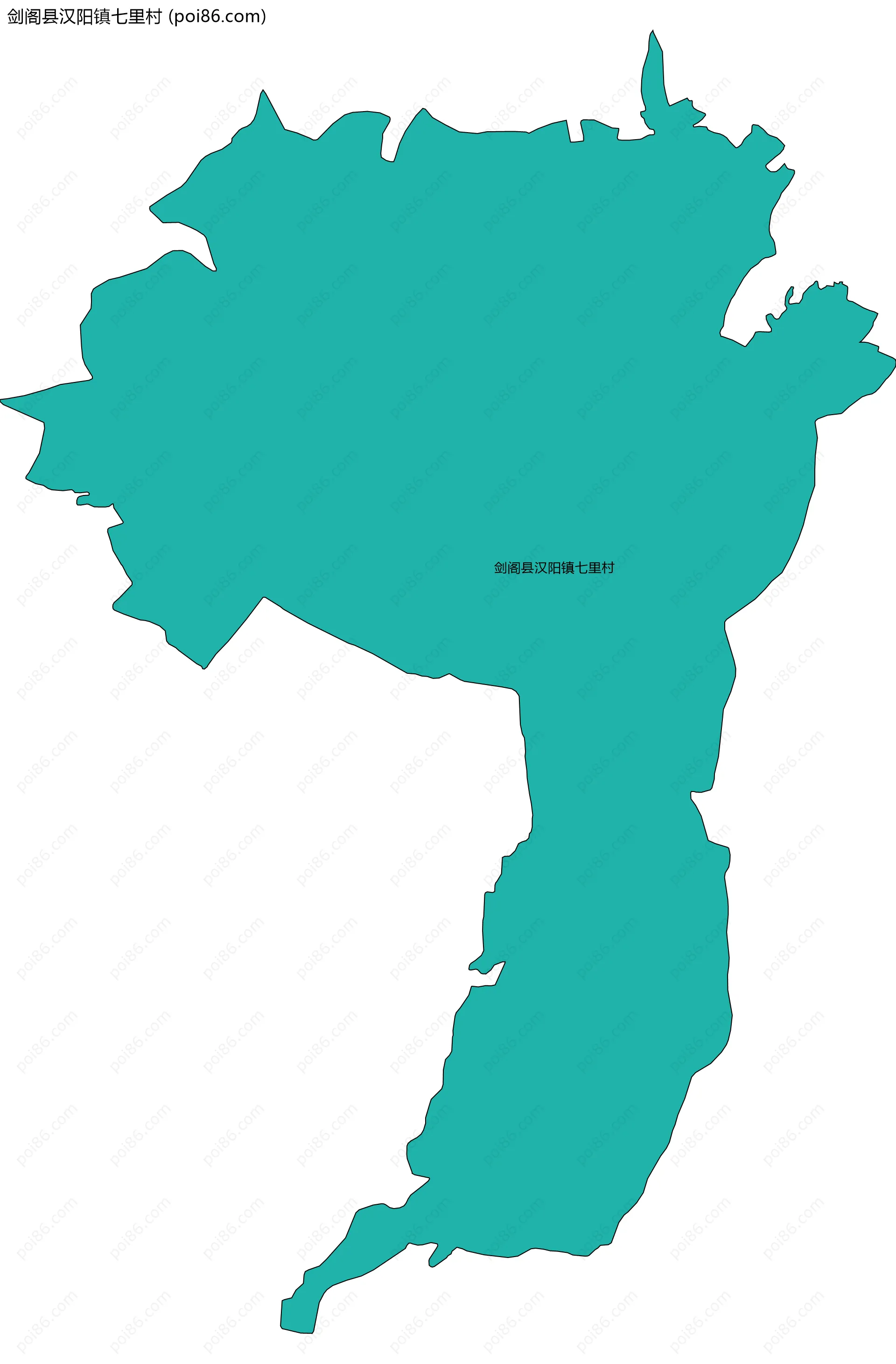 剑阁县汉阳镇七里村边界地图