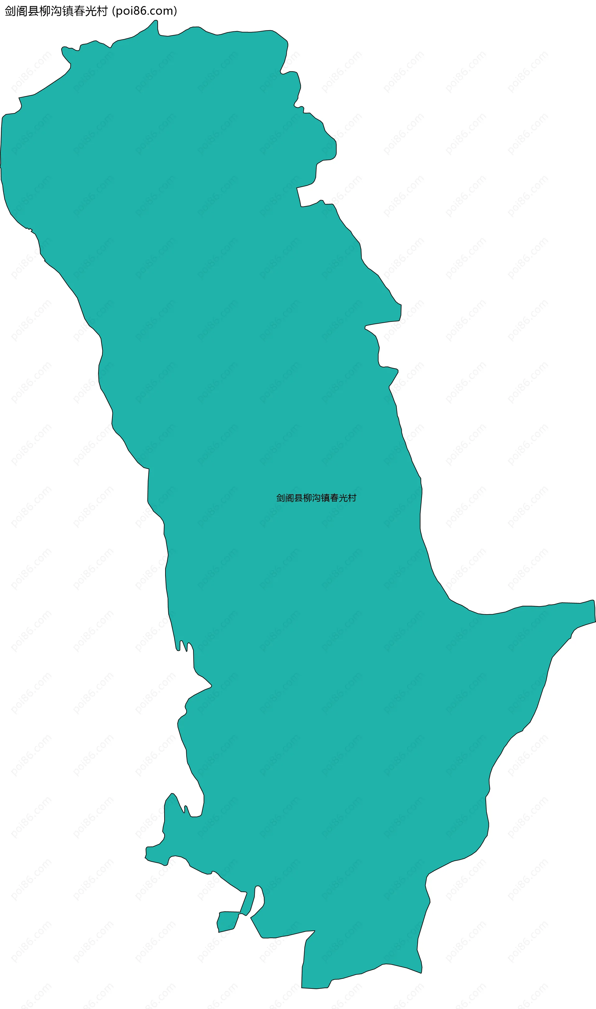 剑阁县柳沟镇春光村边界地图