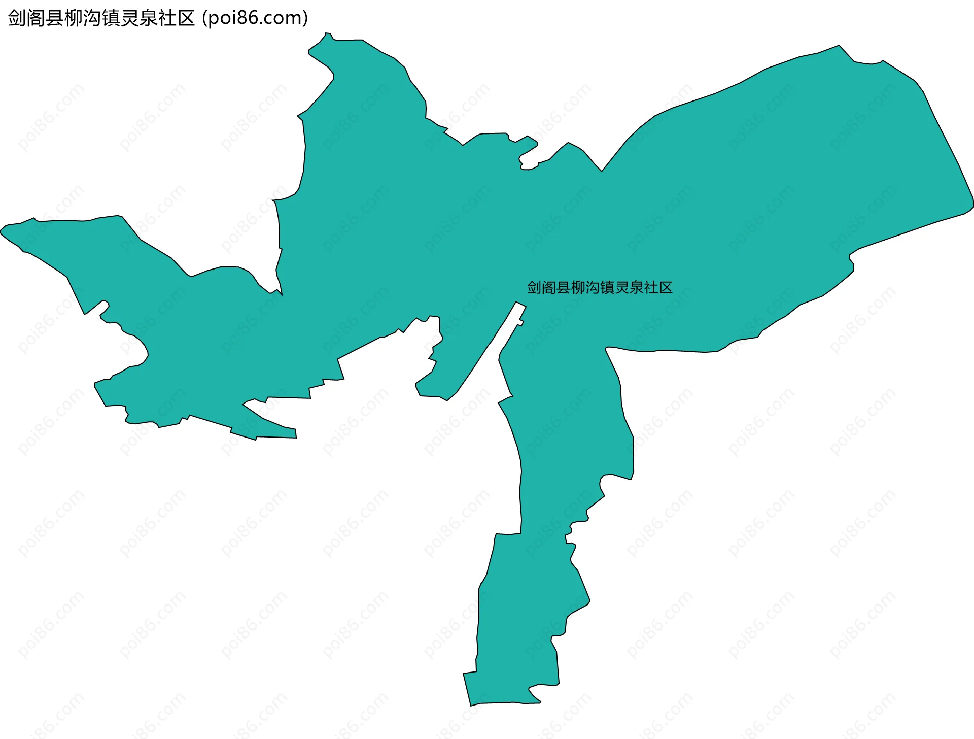 剑阁县柳沟镇灵泉社区边界地图