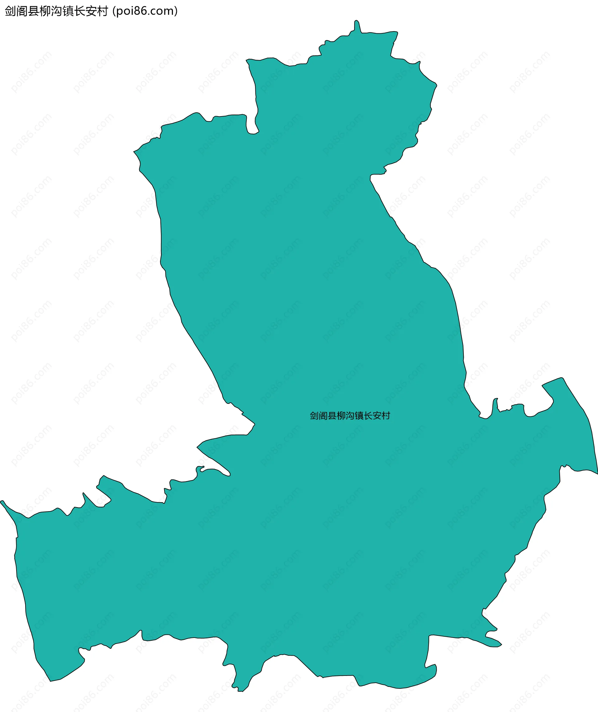 剑阁县柳沟镇长安村边界地图