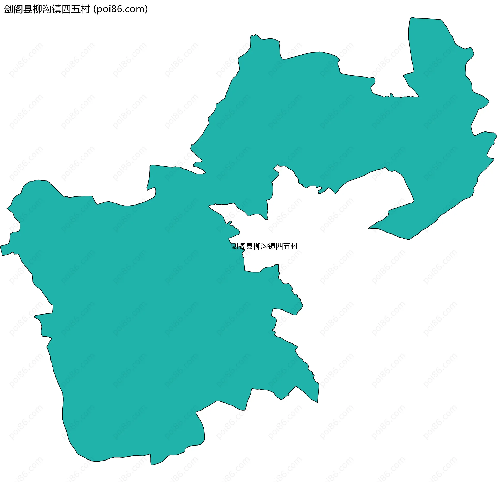 剑阁县柳沟镇四五村边界地图