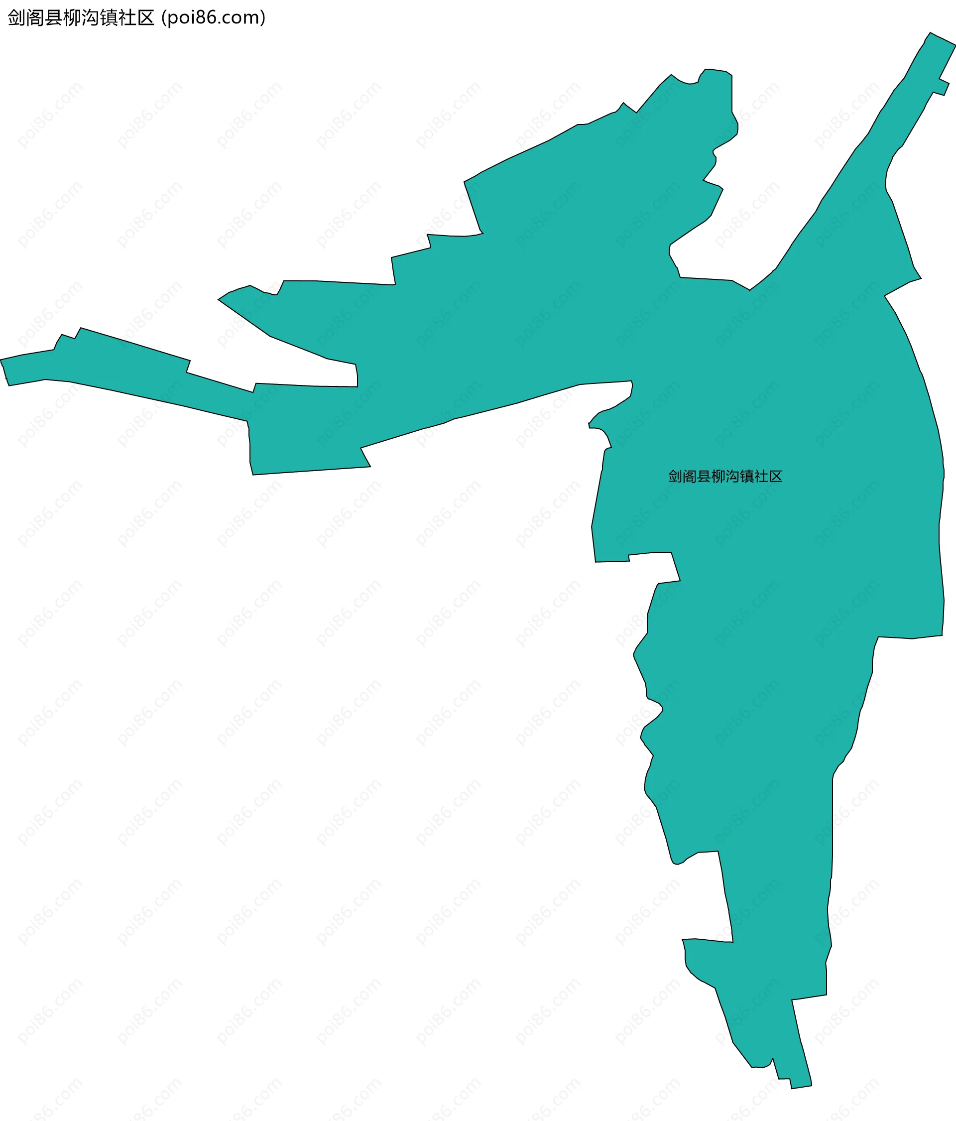 剑阁县柳沟镇社区边界地图