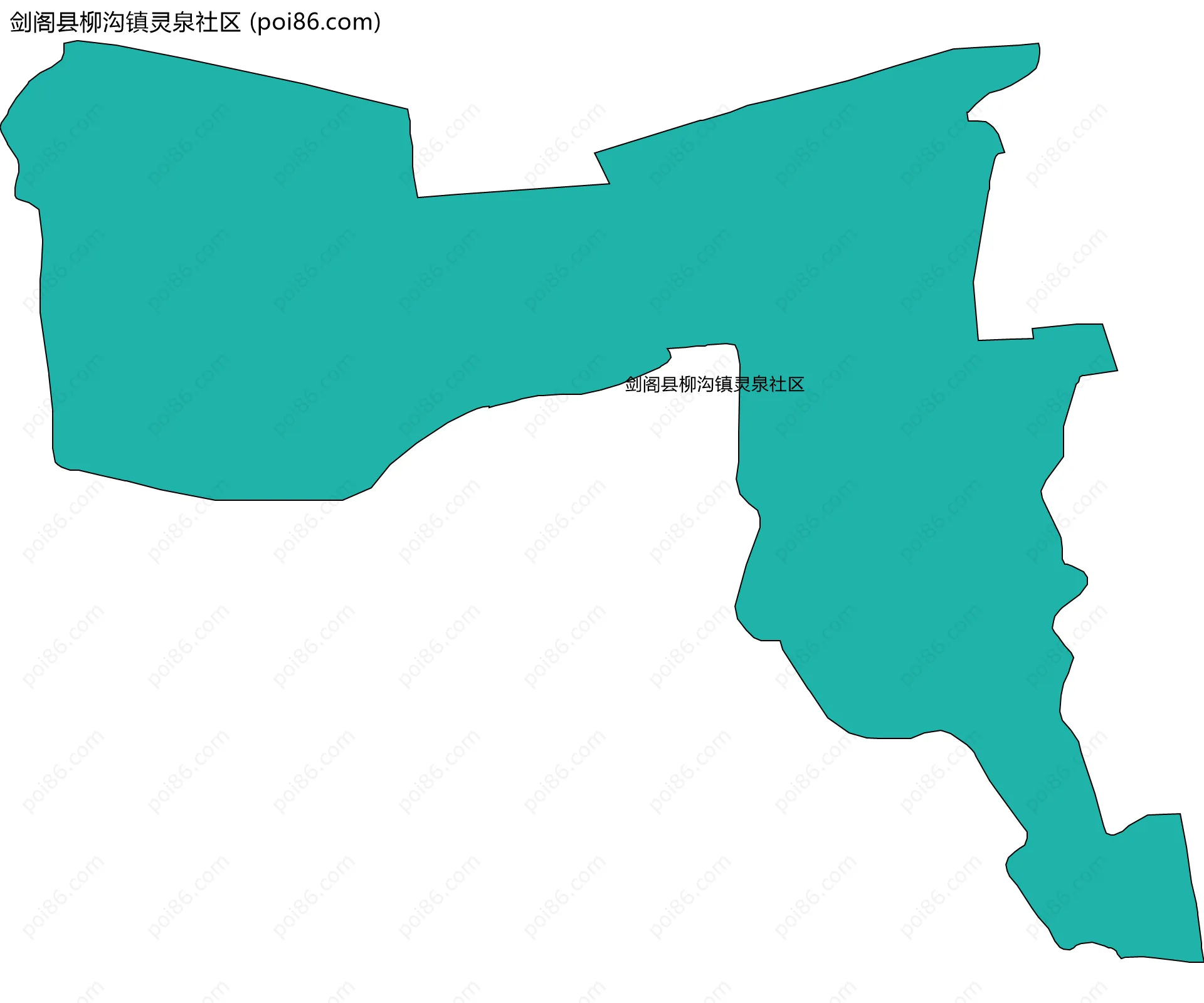剑阁县柳沟镇灵泉社区边界地图