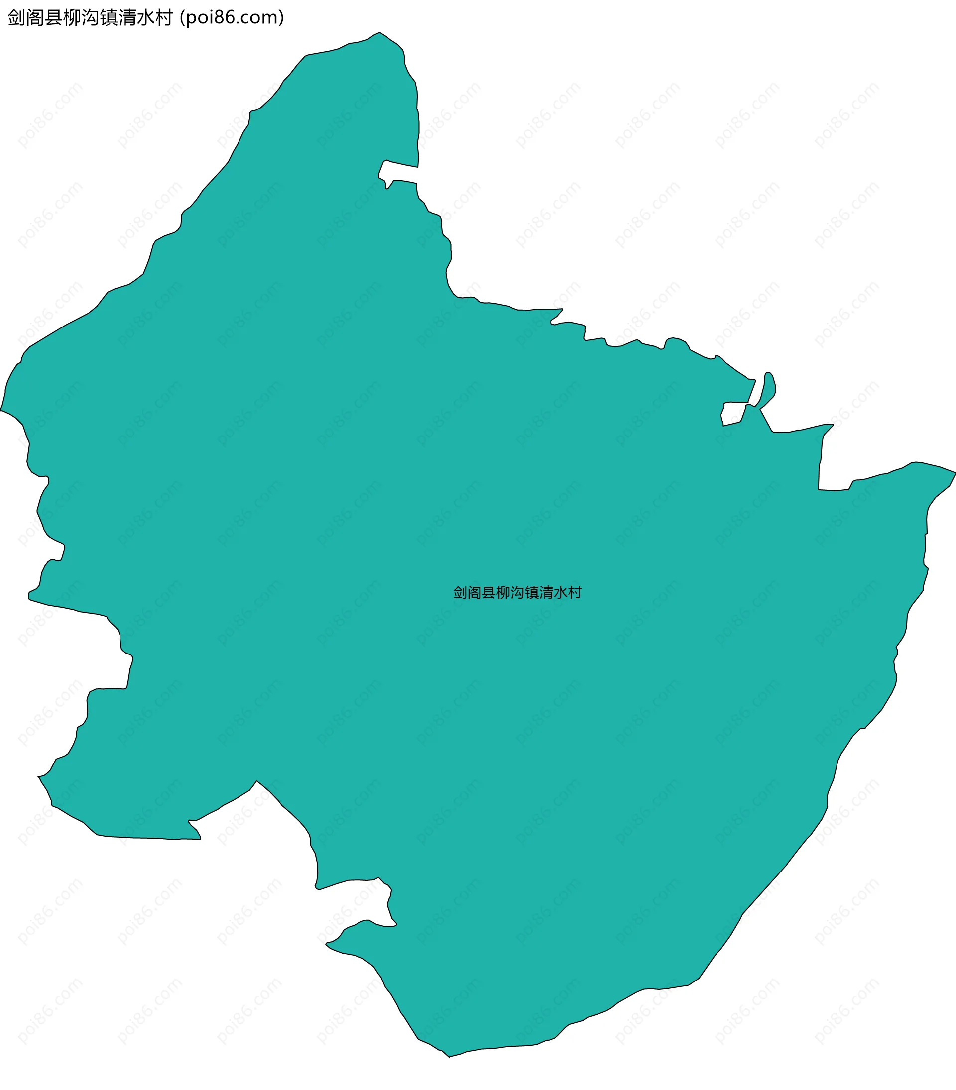 剑阁县柳沟镇清水村边界地图