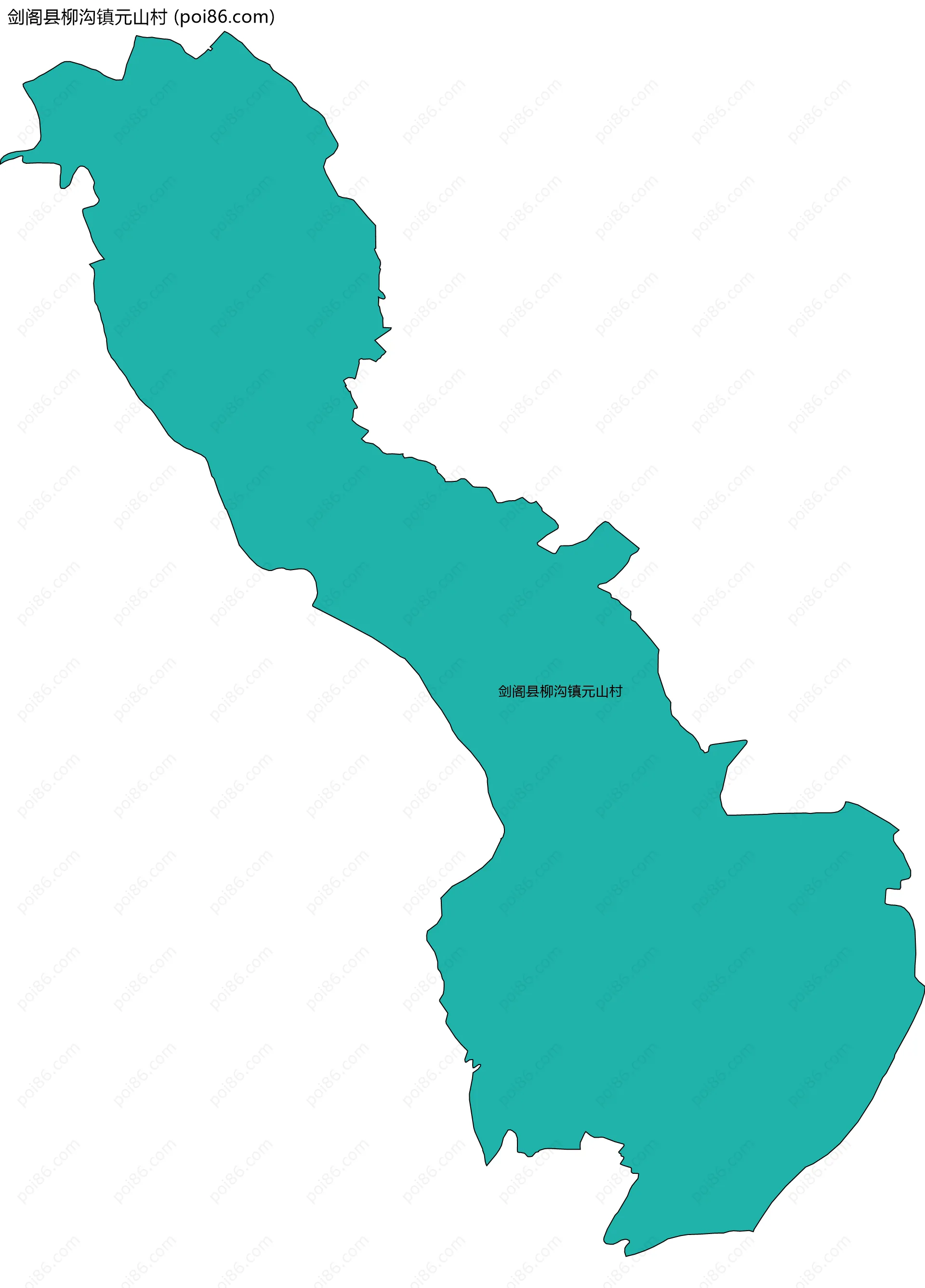 剑阁县柳沟镇元山村边界地图