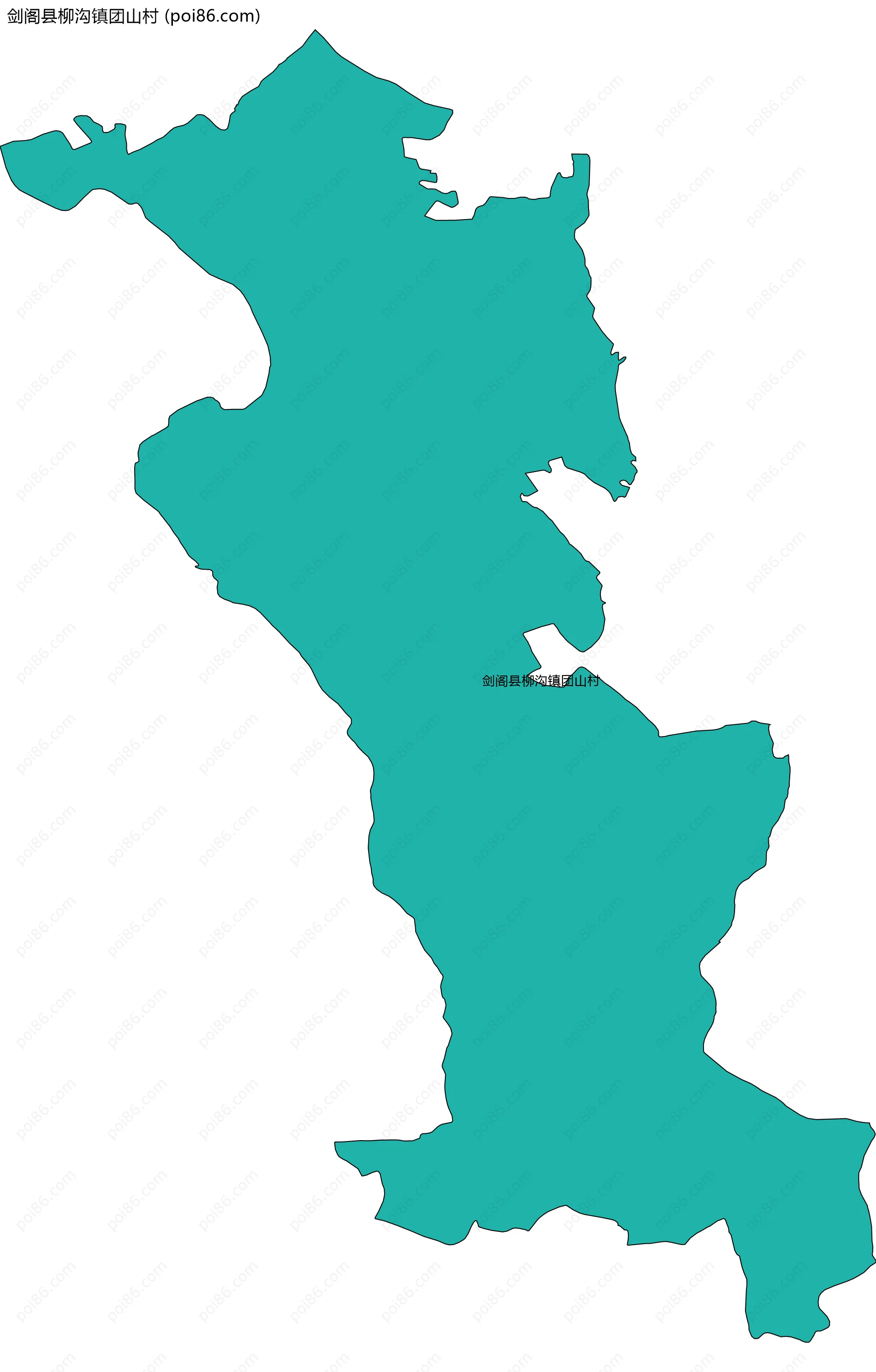 剑阁县柳沟镇团山村边界地图