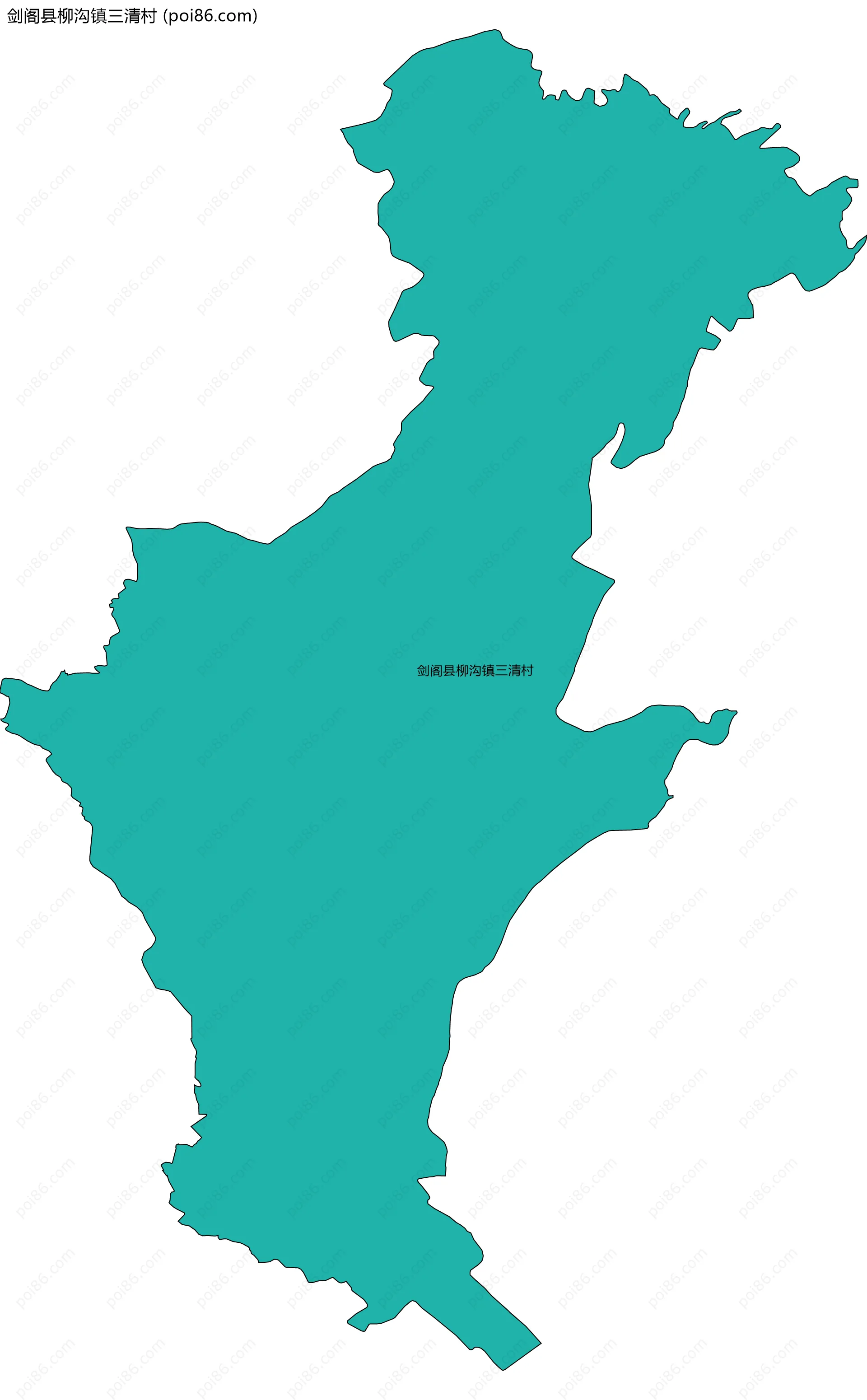 剑阁县柳沟镇三清村边界地图