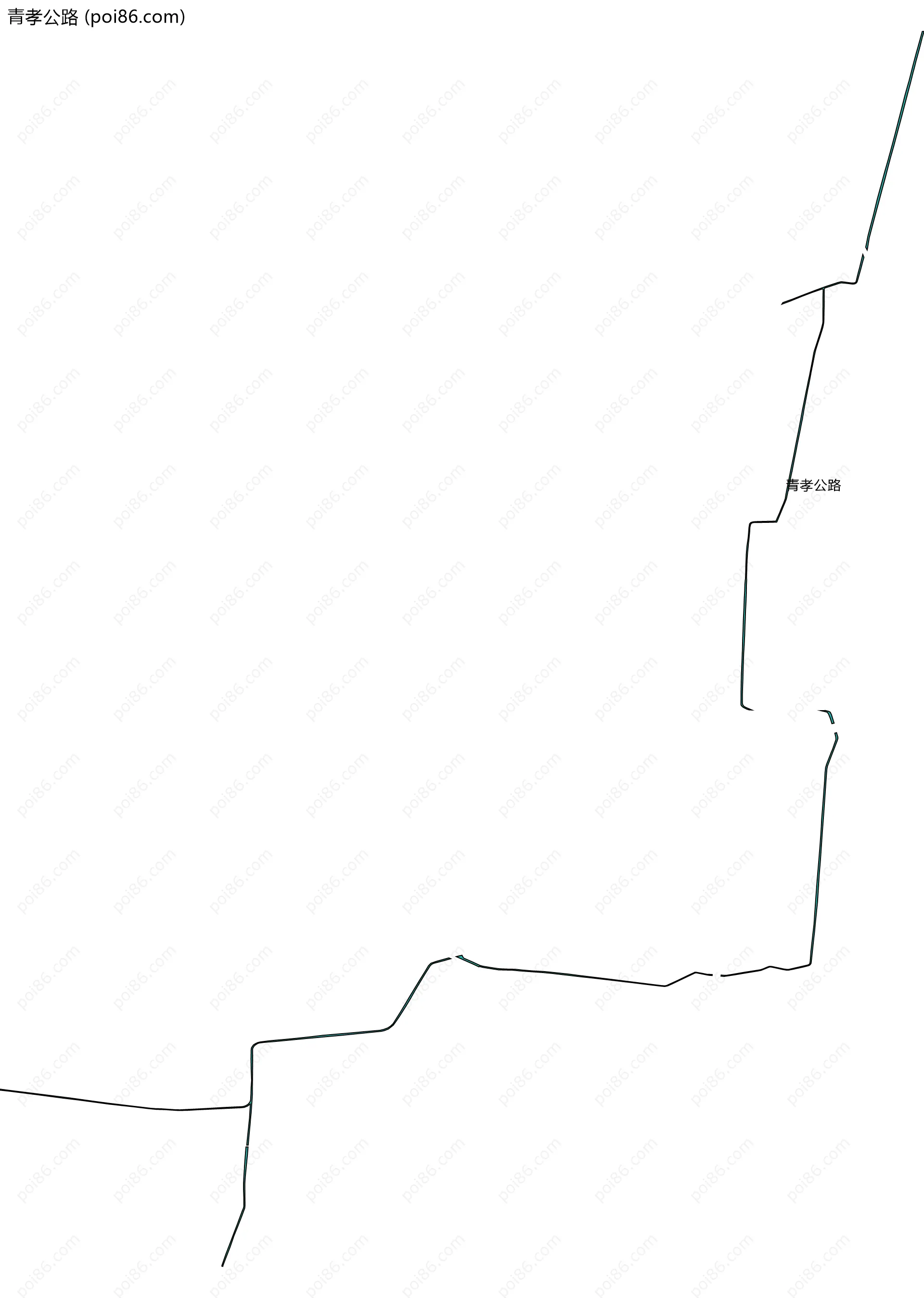 青孝公路边界地图(五级行政区划)