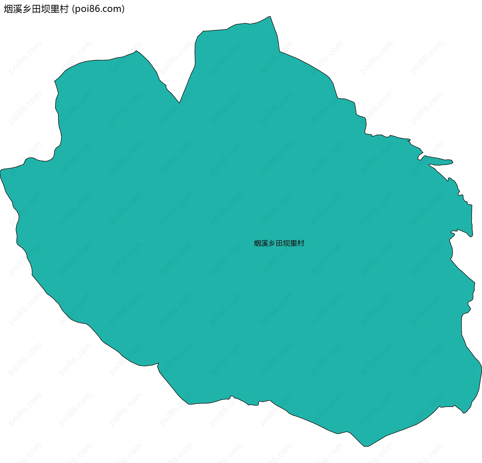 烟溪乡田坝里村边界地图
