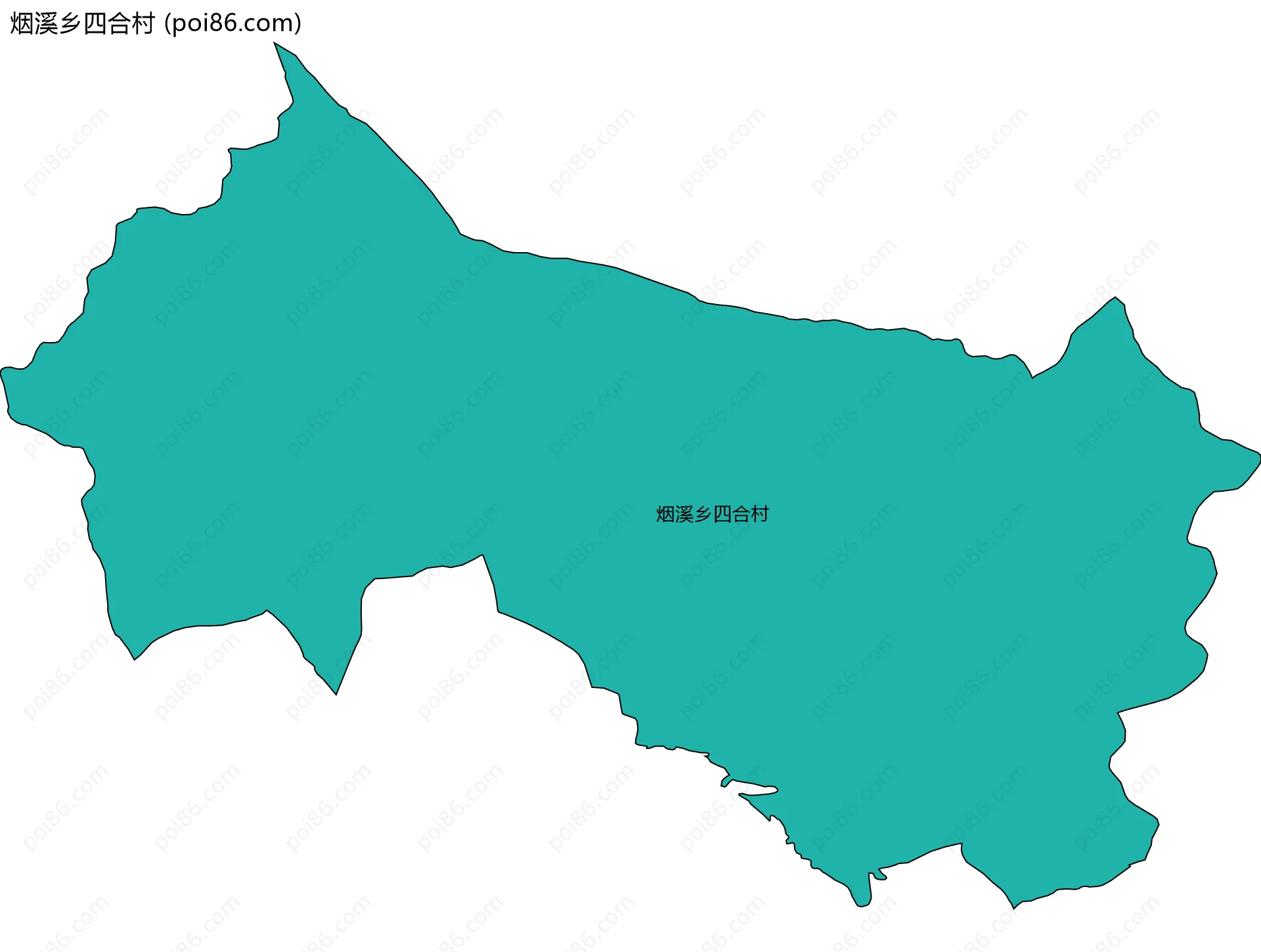烟溪乡四合村边界地图