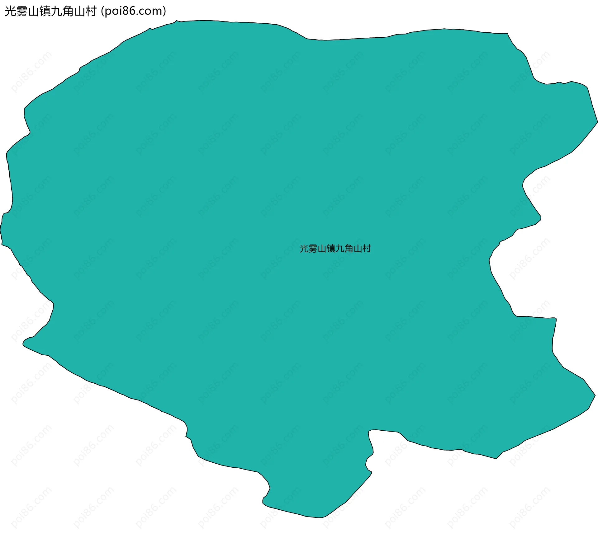 光雾山镇九角山村边界地图