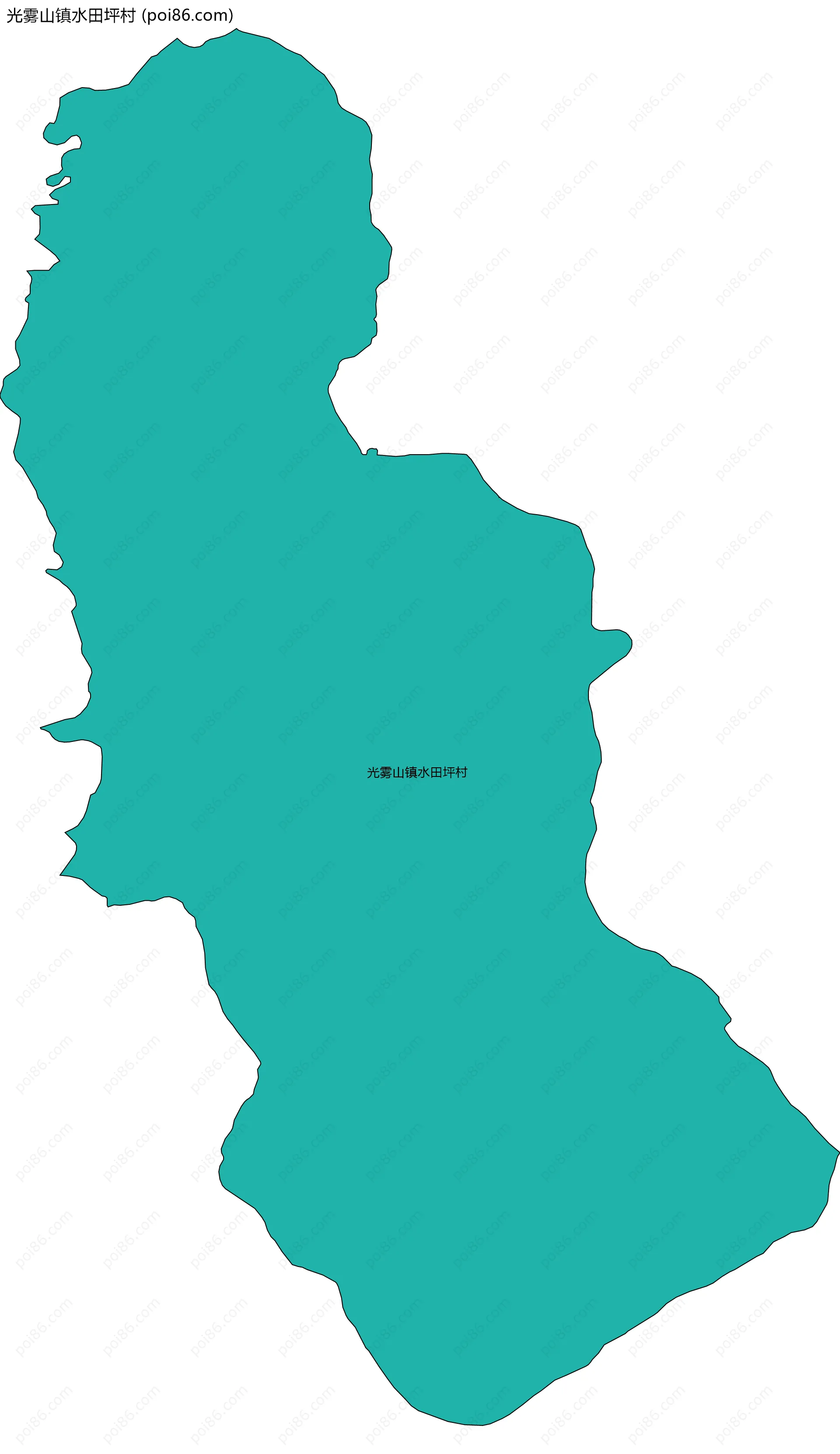 光雾山镇水田坪村边界地图