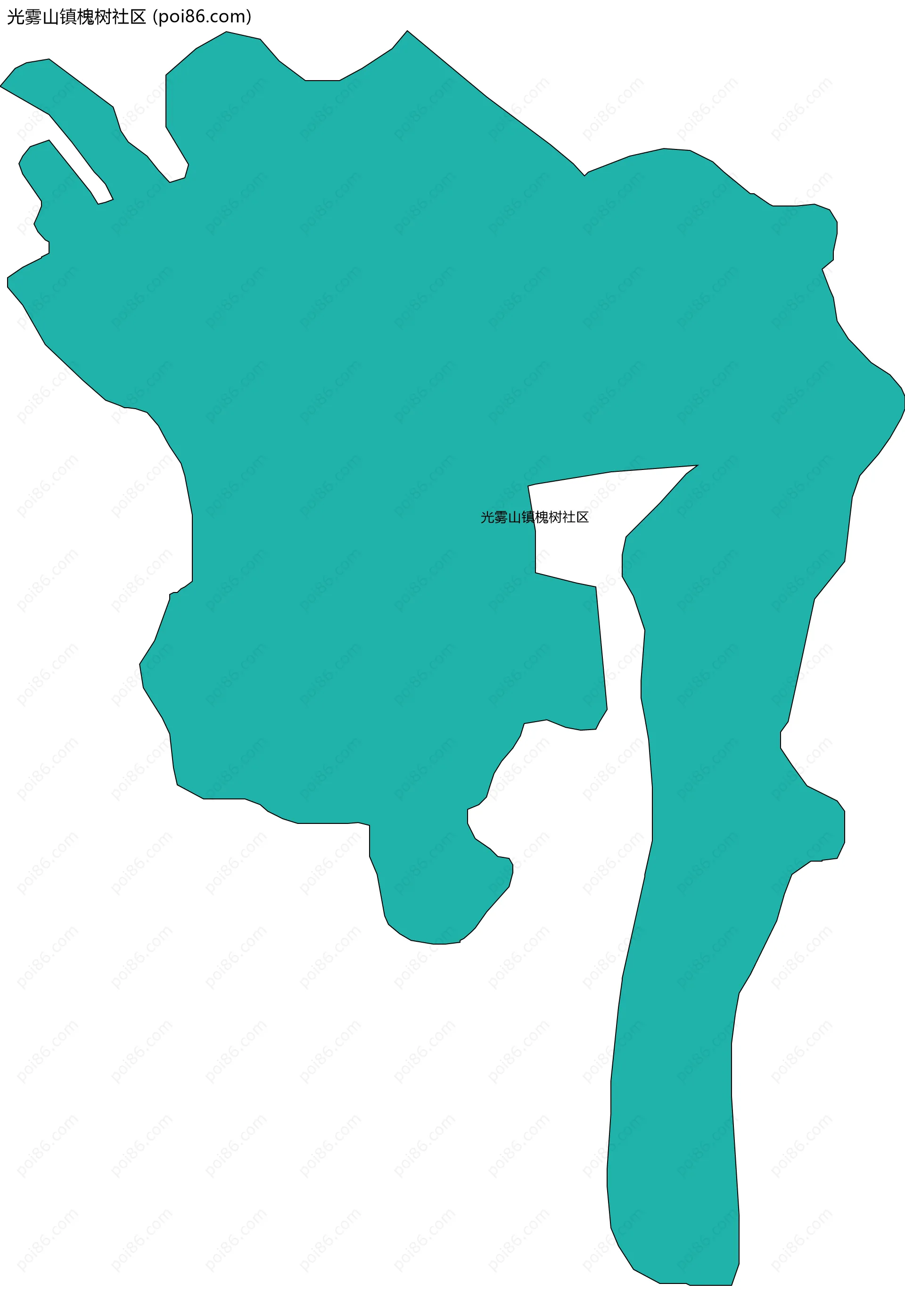 光雾山镇槐树社区边界地图