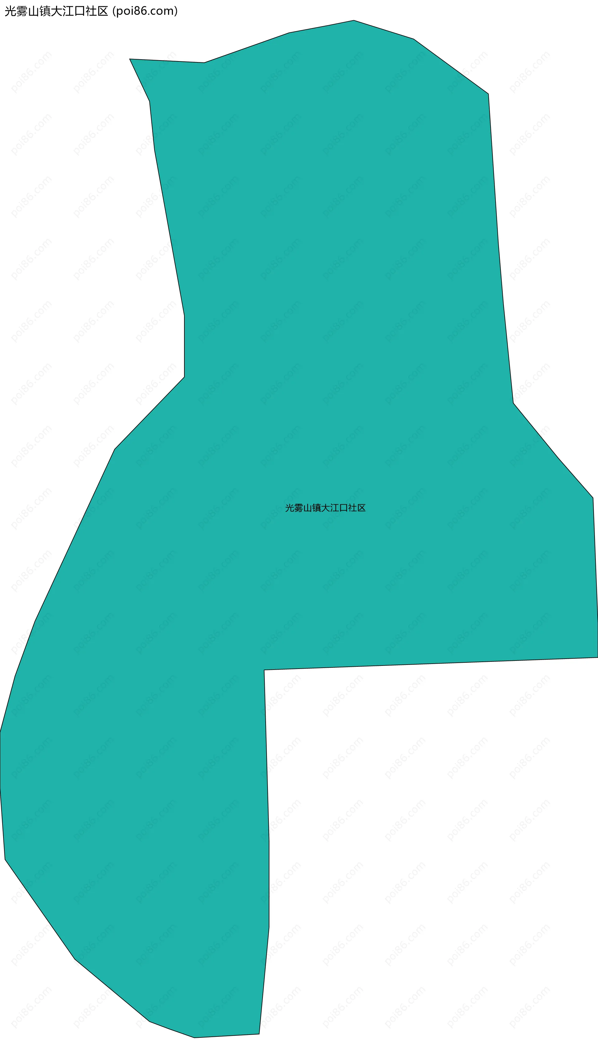 光雾山镇大江口社区边界地图