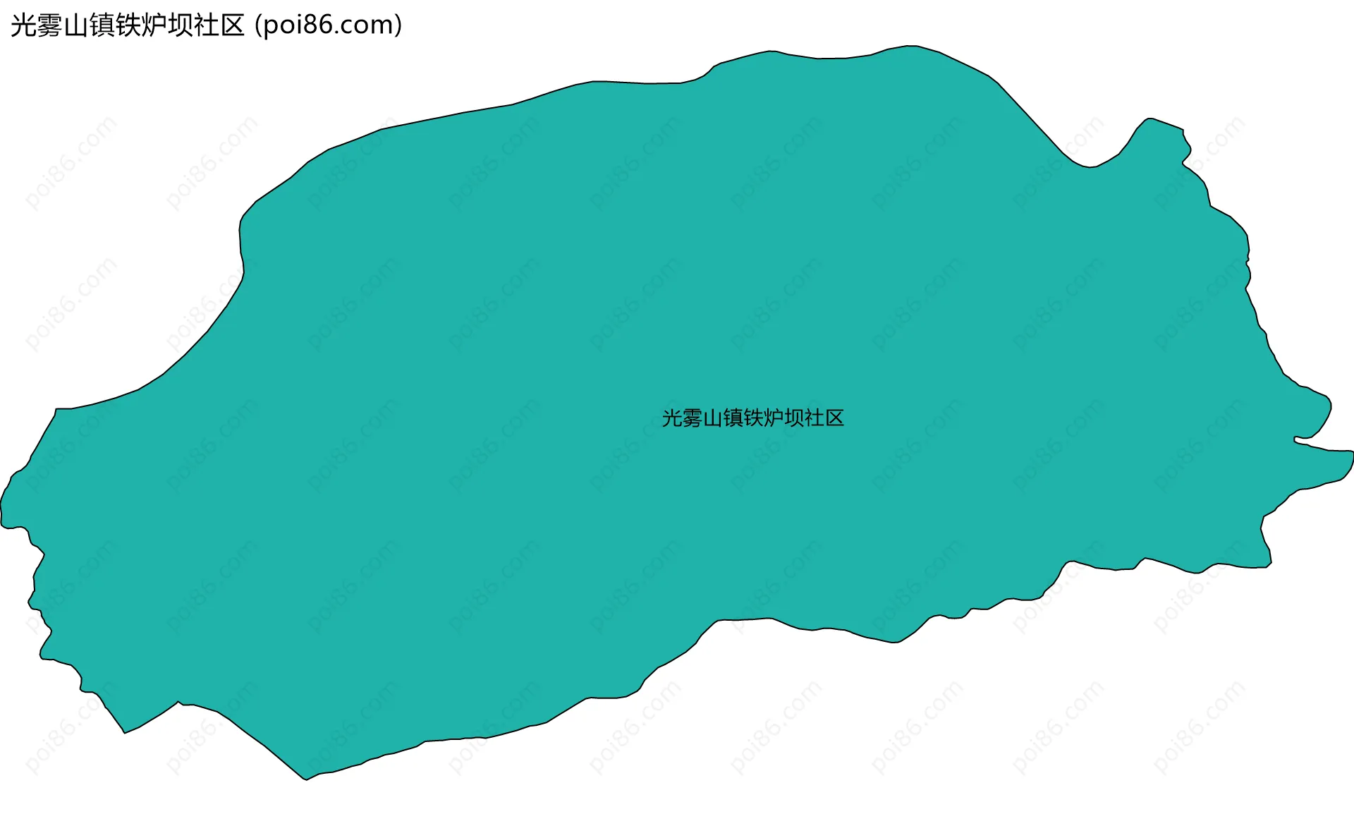 光雾山镇铁炉坝社区边界地图