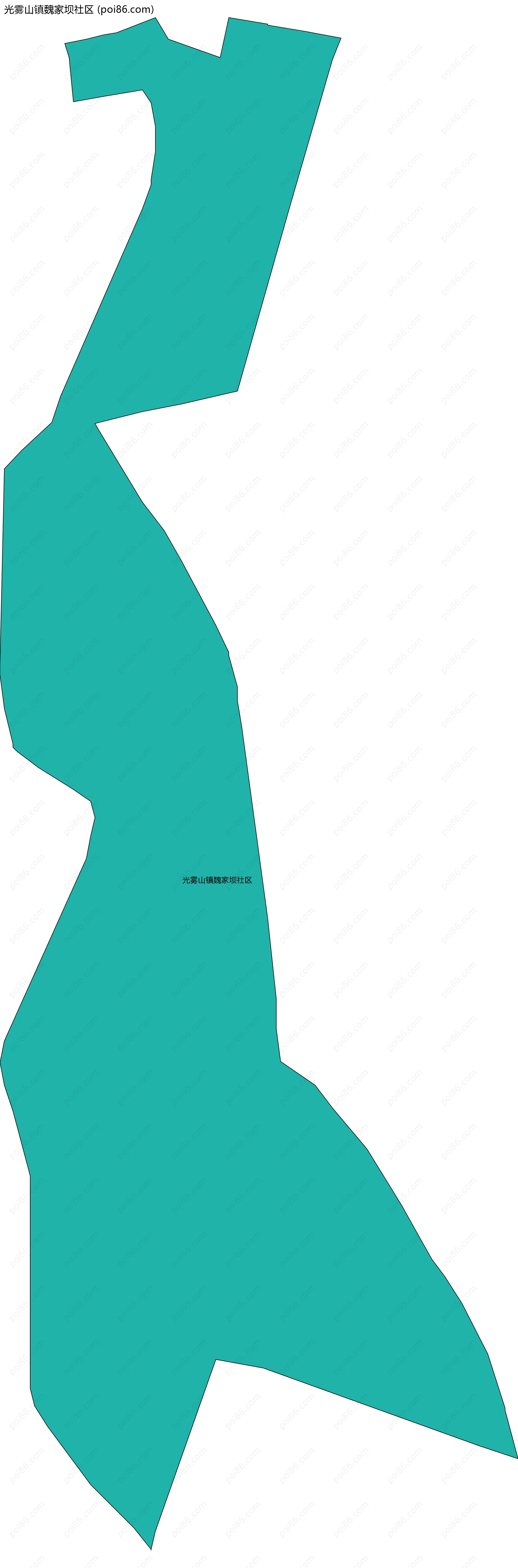 光雾山镇魏家坝社区边界地图