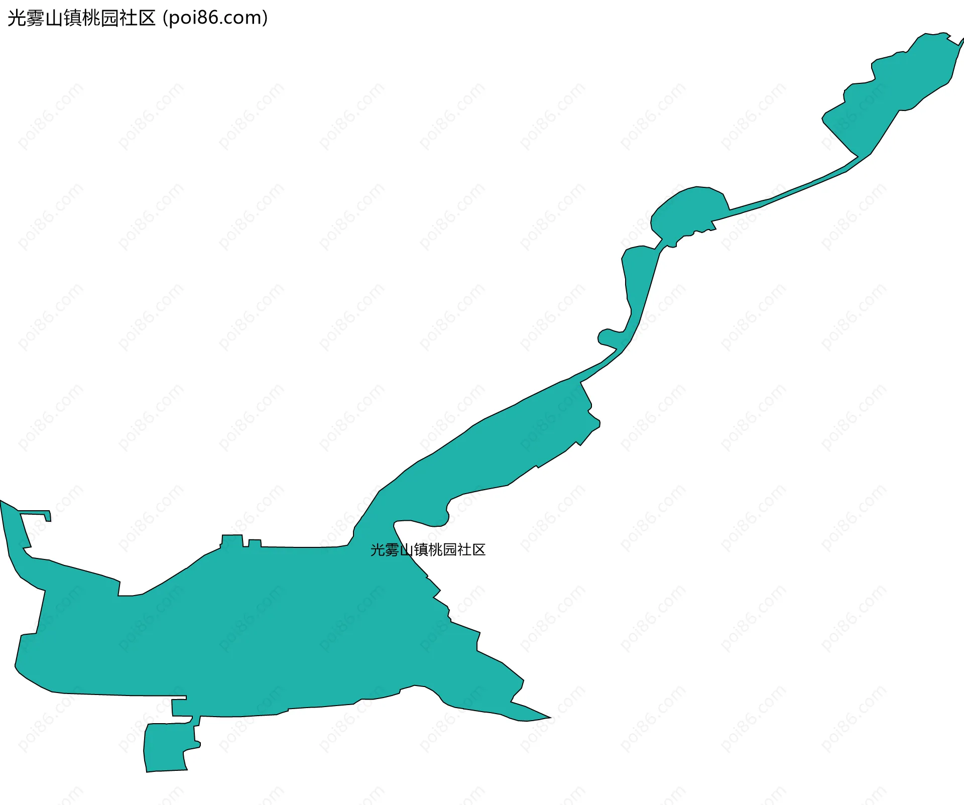 光雾山镇桃园社区边界地图