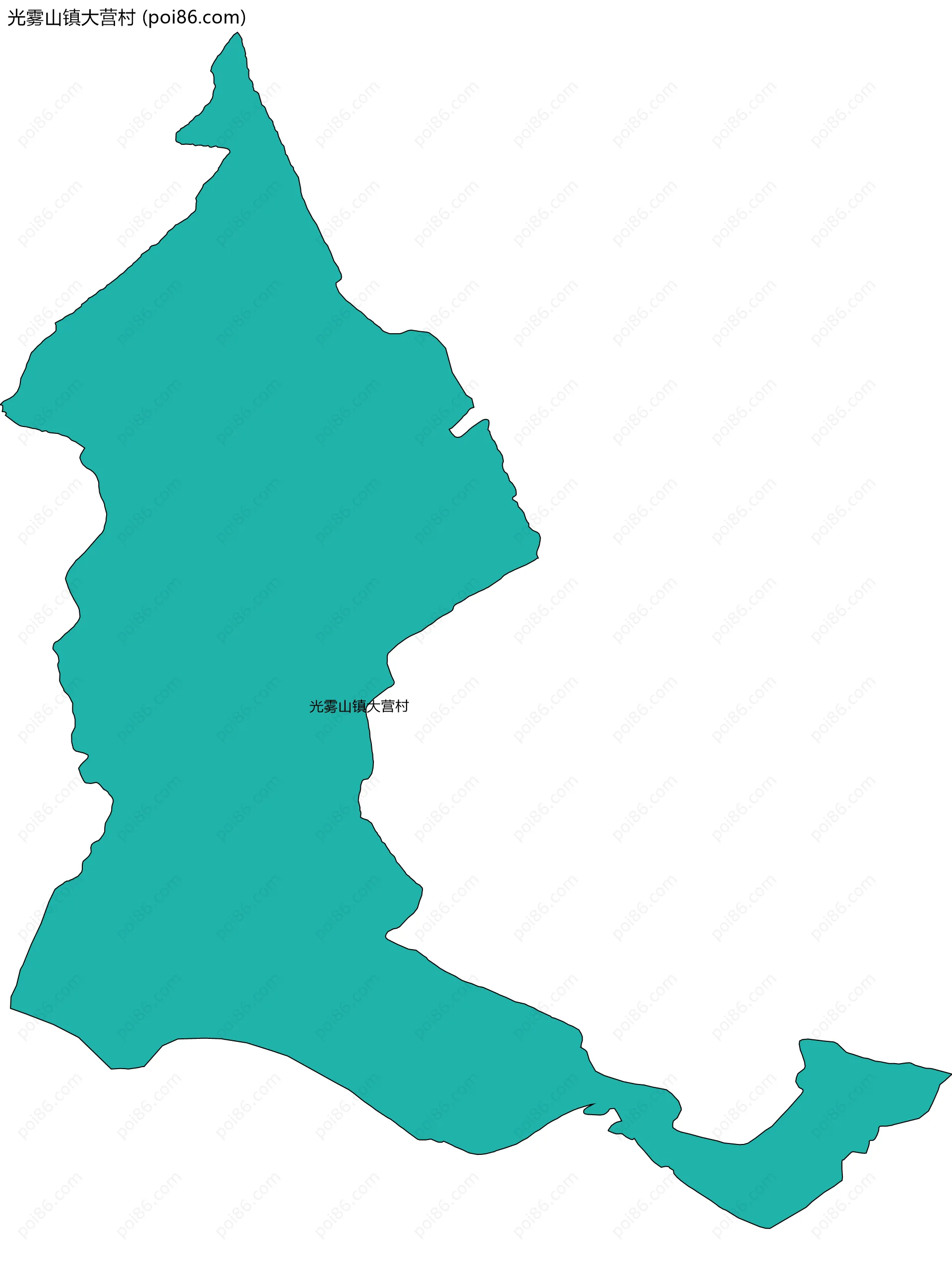 光雾山镇大营村边界地图