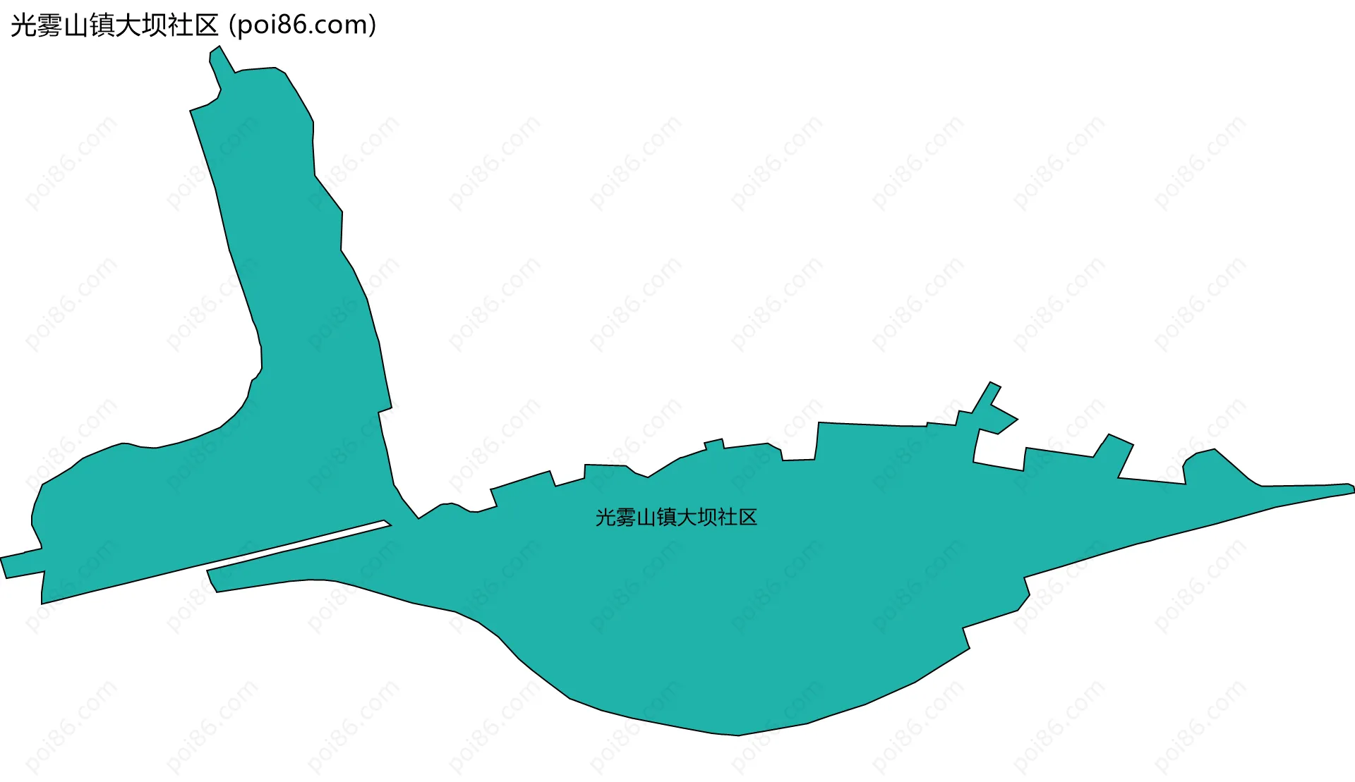 光雾山镇大坝社区边界地图