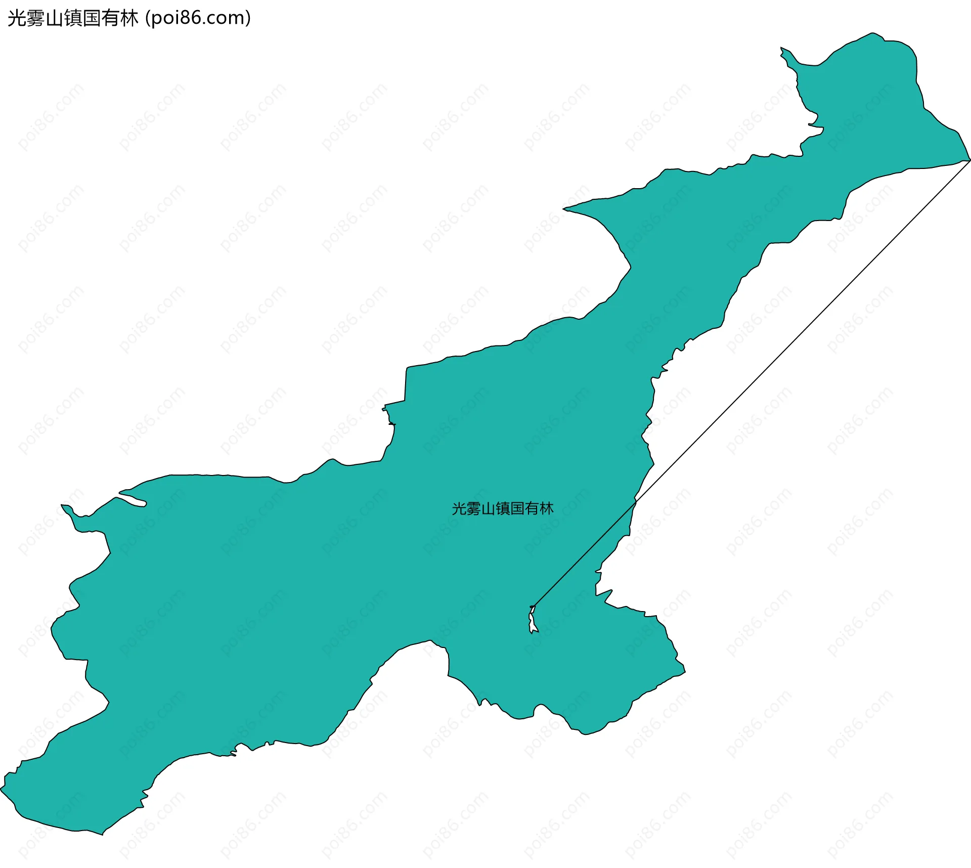 光雾山镇国有林边界地图
